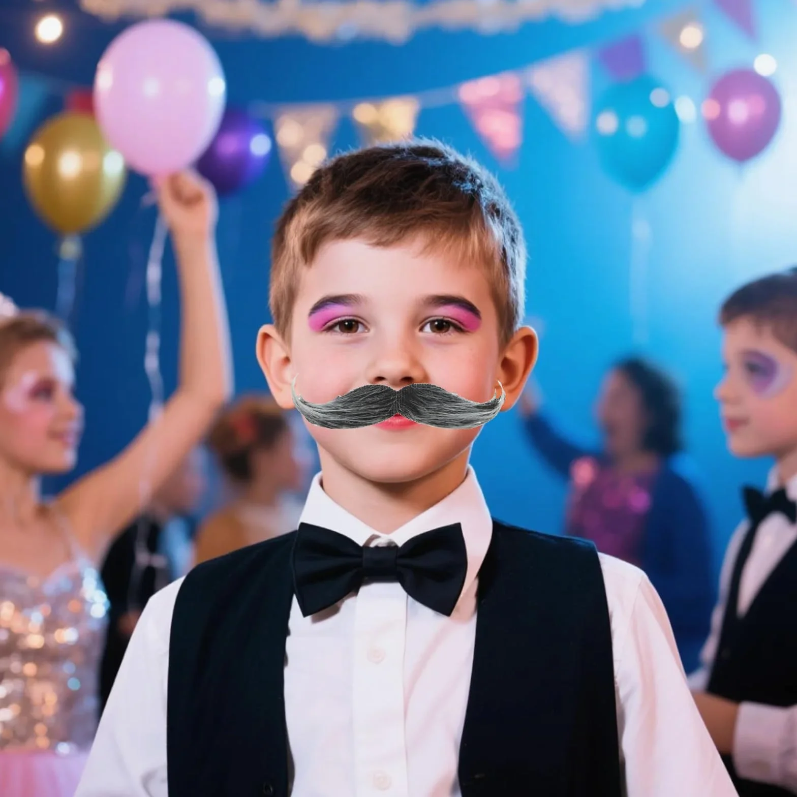 2 sztuki sznaucerów do przyklejenia, wąsy, broda do przyklejenia, wąsy, samoprzylepne, dla dzieci, na Halloween, Boże Narodzenie, urodziny (czarne)