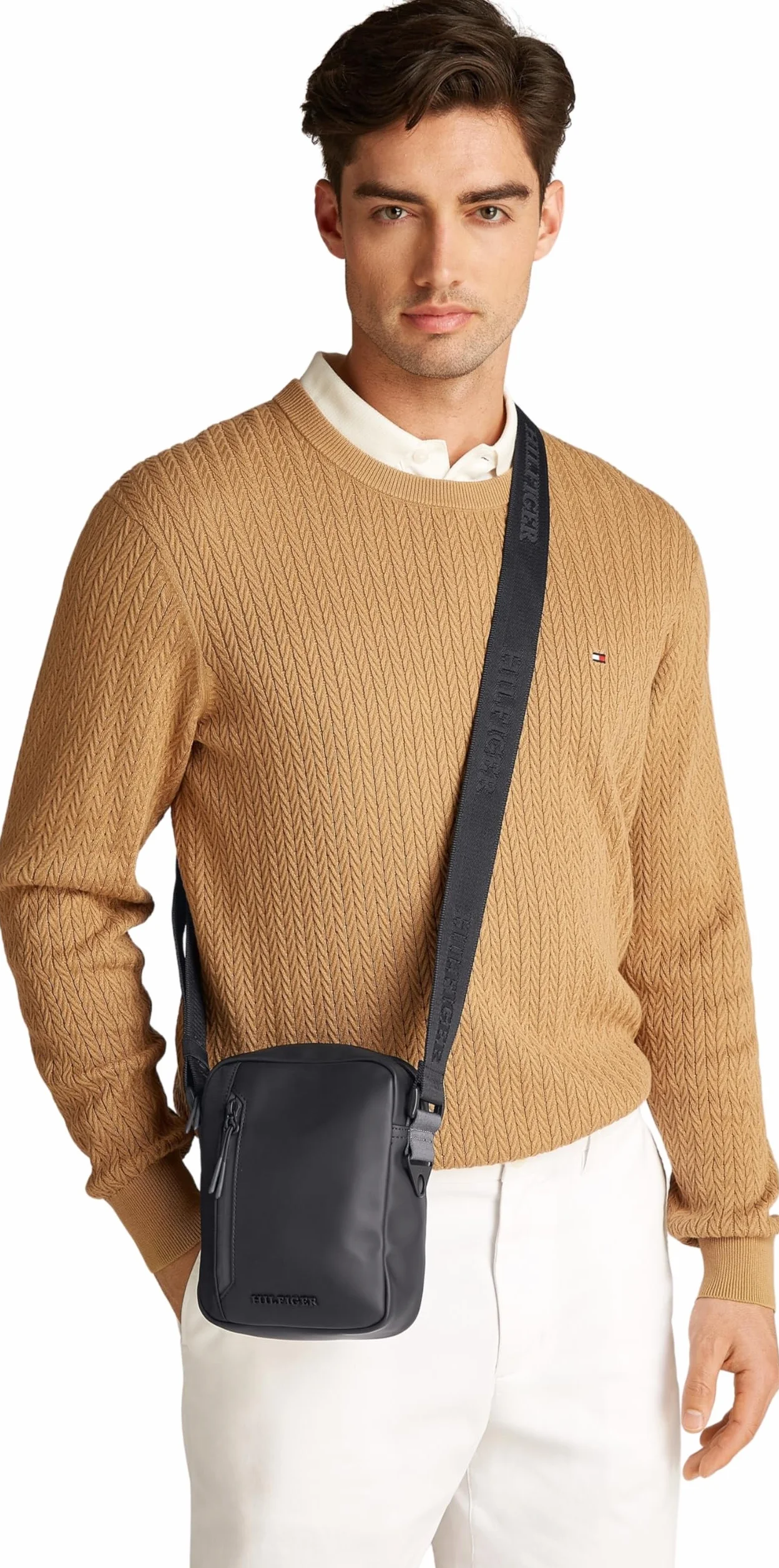 Tommy Hilfiger Th Seaonal Mini Reporter Am0Am13312, Crossover, Mężczyźni, Czarny (Czarny), Kość