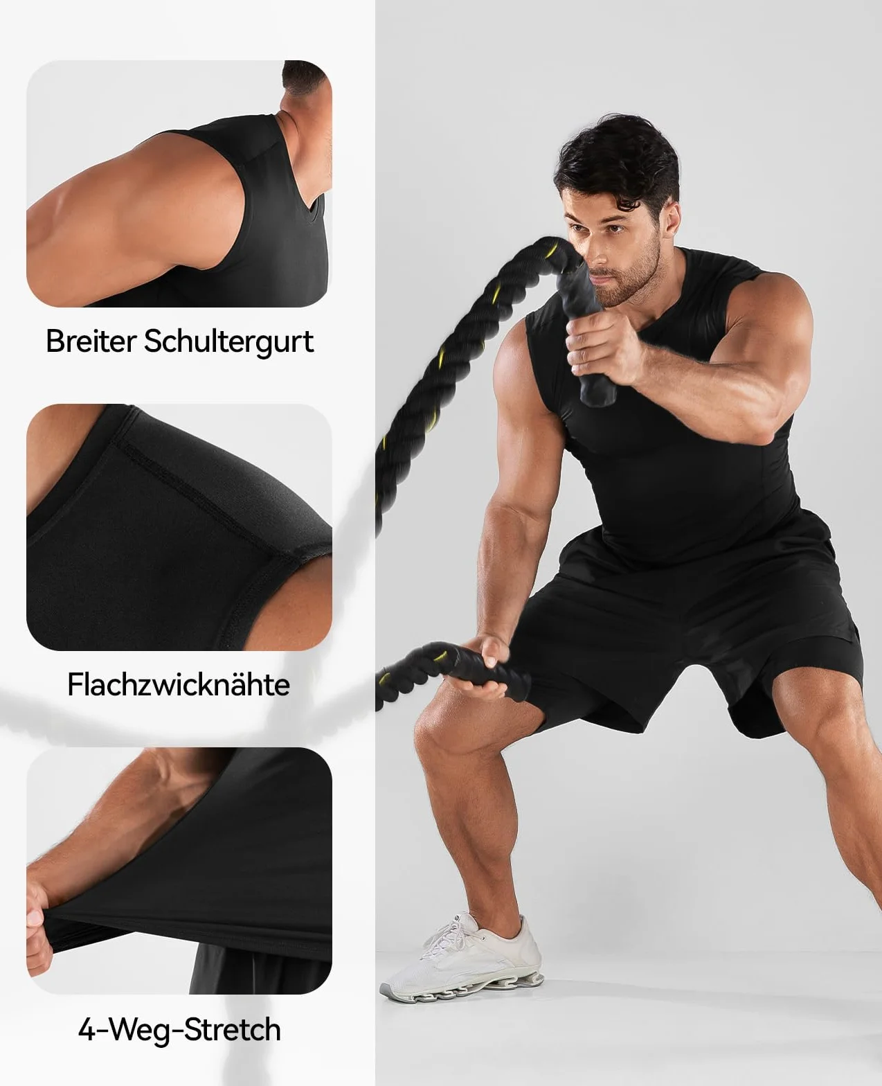 Niksa Męska koszulka kompresyjna Sports Tank Top bez rękawów koszulka funkcyjna koszulka do biegania