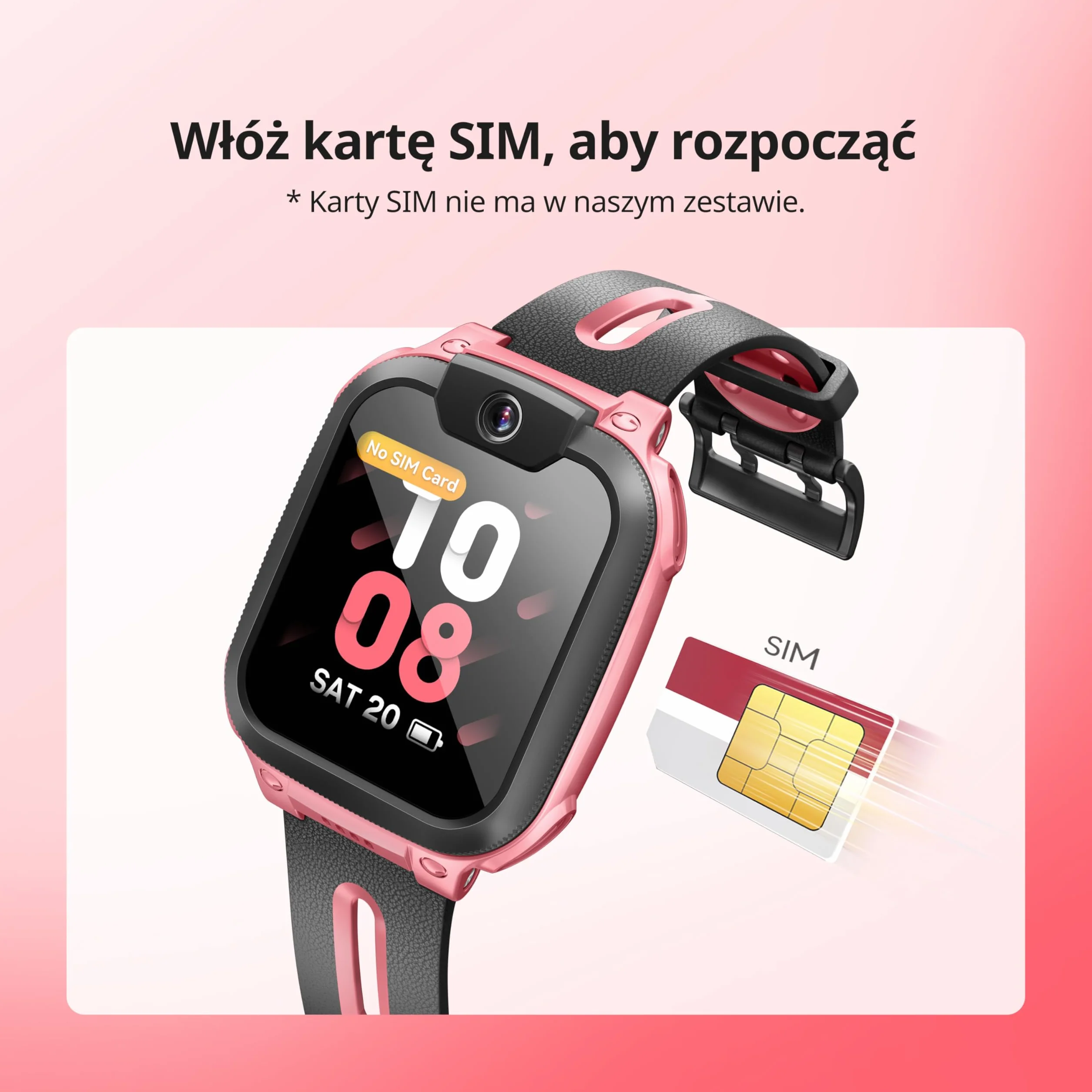 imoo Watch Phone Z1 Kids Smart Watch, Smartwatch dla dzieci 4G z długotrwałym wideo i telefonem, zegarek GPS dla dzieci z lokalizacją w czasie rzeczywistym i wodoodporność IPX8 (różowy)