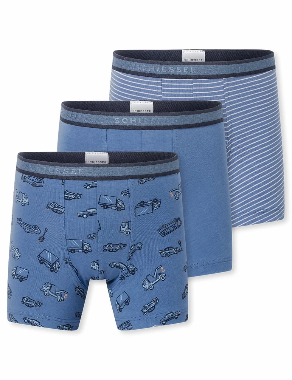 Schiesser Bokserki (szorty) Chłopcy Schiesser Jungen 3 Pack Unterwäsche Boxershorts - 95/5 Organic Bio Baumwolle - Größe 92 Bis 140