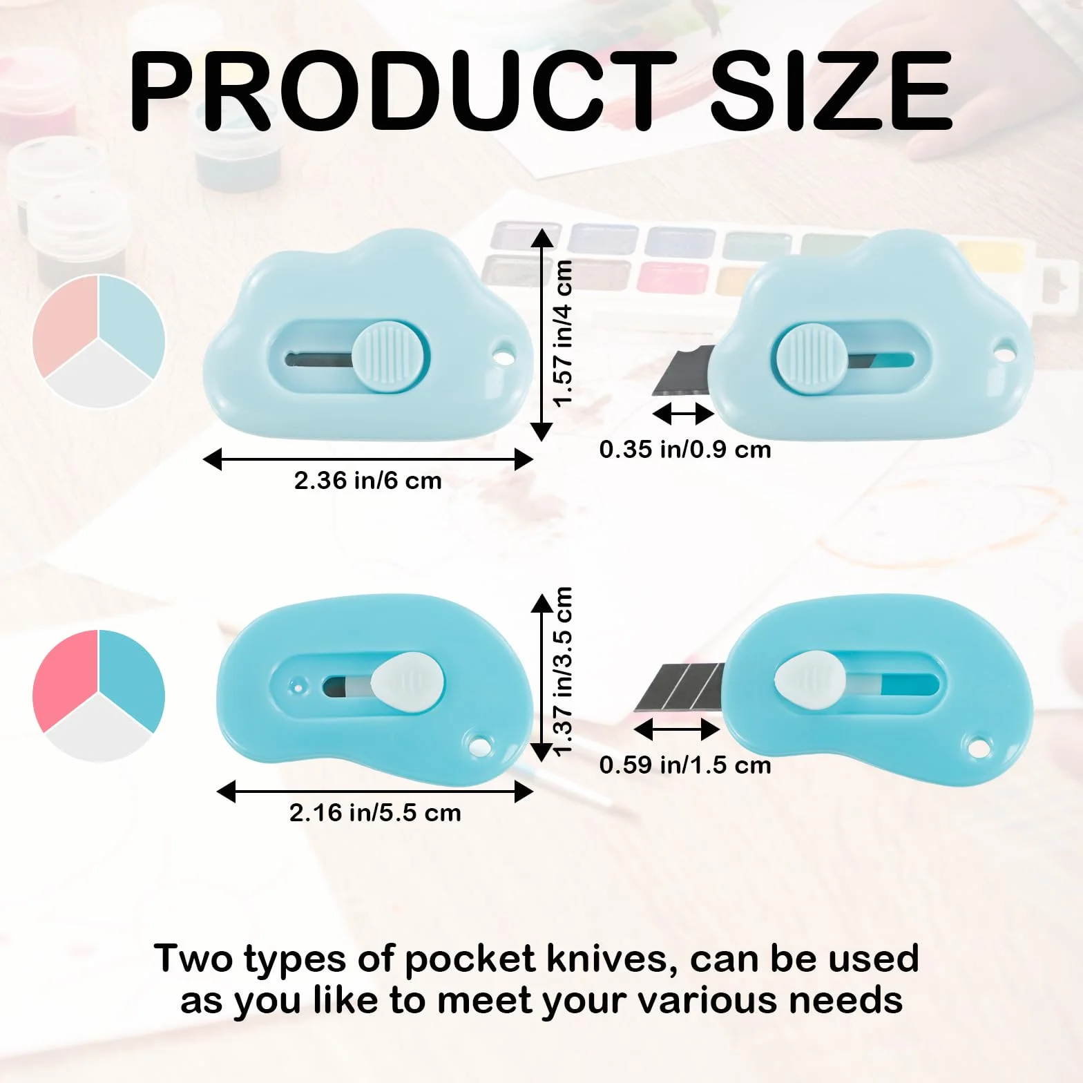12 częściowy mini otwieracz do pudełek, KUAOOAUK Cute Box Cutter, noże artystyczne Cloud z otworem na brelok do cięcia papieru listowego otwieranie pudełek majsterkowanie rękodzieło biuro szkoła