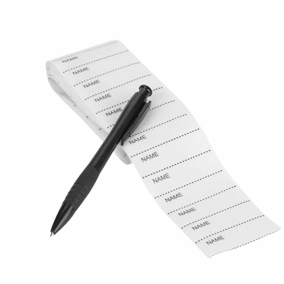 200 szt. etykiety z imieniem / taśmy / etykiety szkoła - tkane etykiety imienne naszyć w szkole etykiety z imieniem taśmy biała etykieta do szycia tkana niestandardowa odzież cięcie darmowe napisane do ubrań
