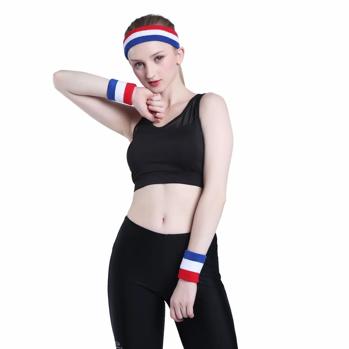 ONUPGO Headband Sports Sweatbands - 3/6/12 Terry Cloth Striped Head Band/Wrist Band Set Athletic Ćwiczenie Koszykówka Headbands Moisture Wicking Bluza Absorbing Band