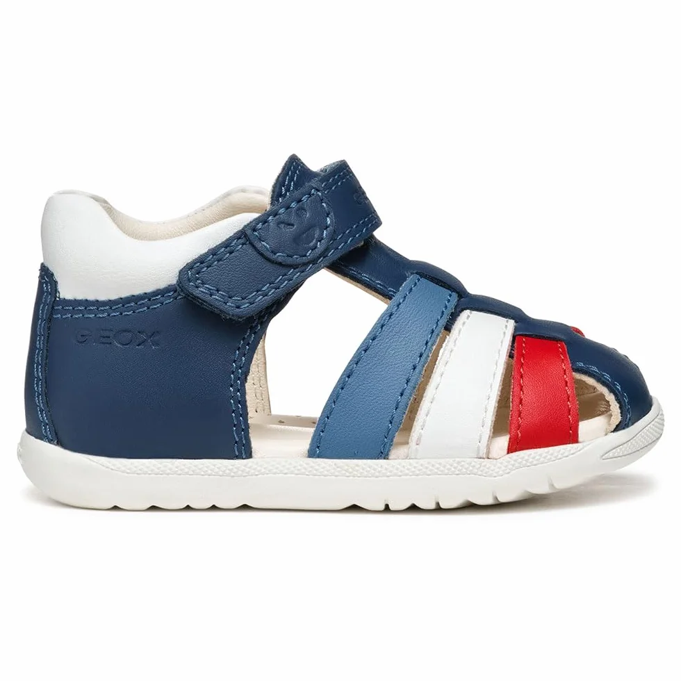 Geox B Sandal MACCHIA Boy, Sandały dziecięce-dziecięce, Avio/White, 23 EU, Kolor biały, 23 EU