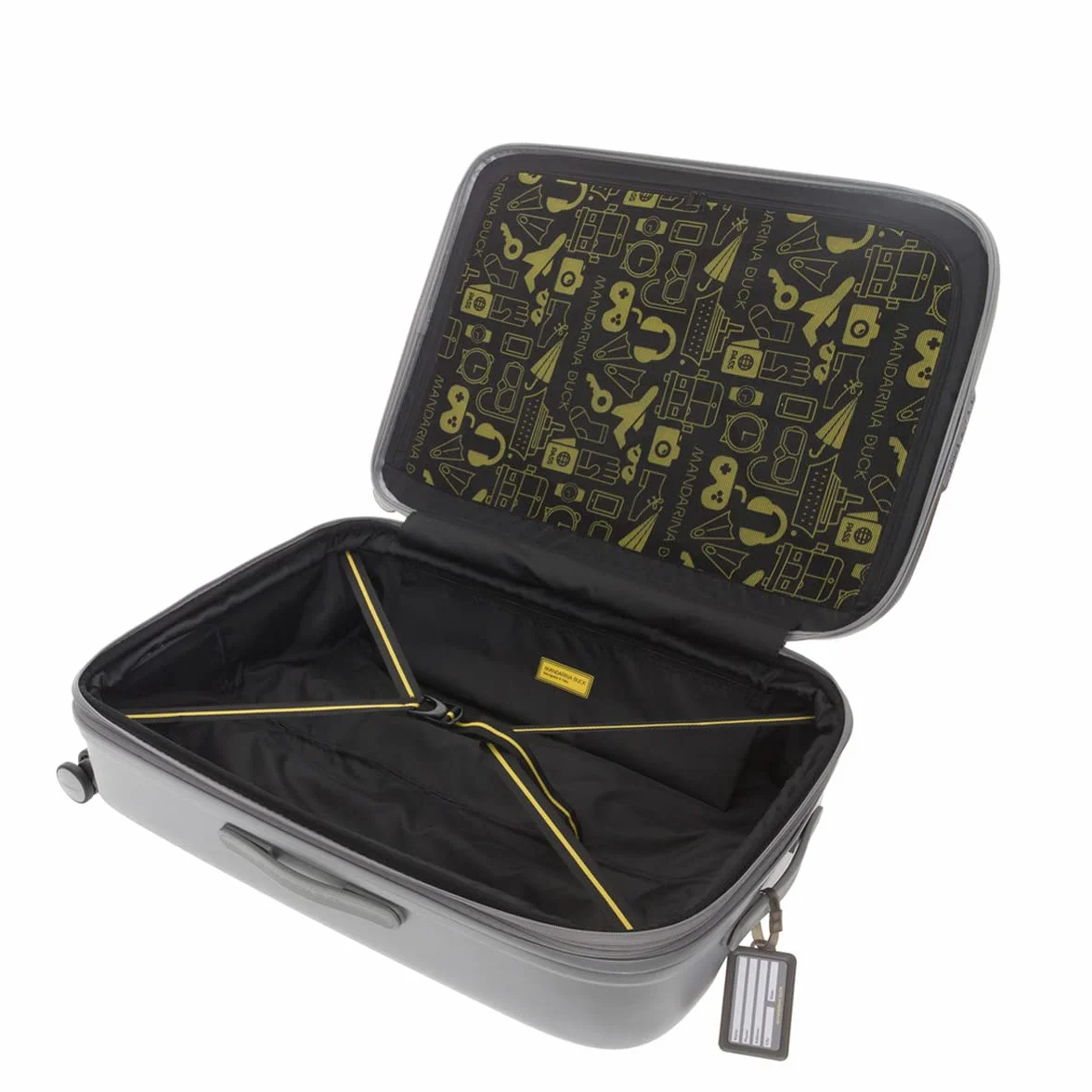 Mandarina Duck Logo + Walizka, Srebrny, 49x75x31/34(LxHxW)