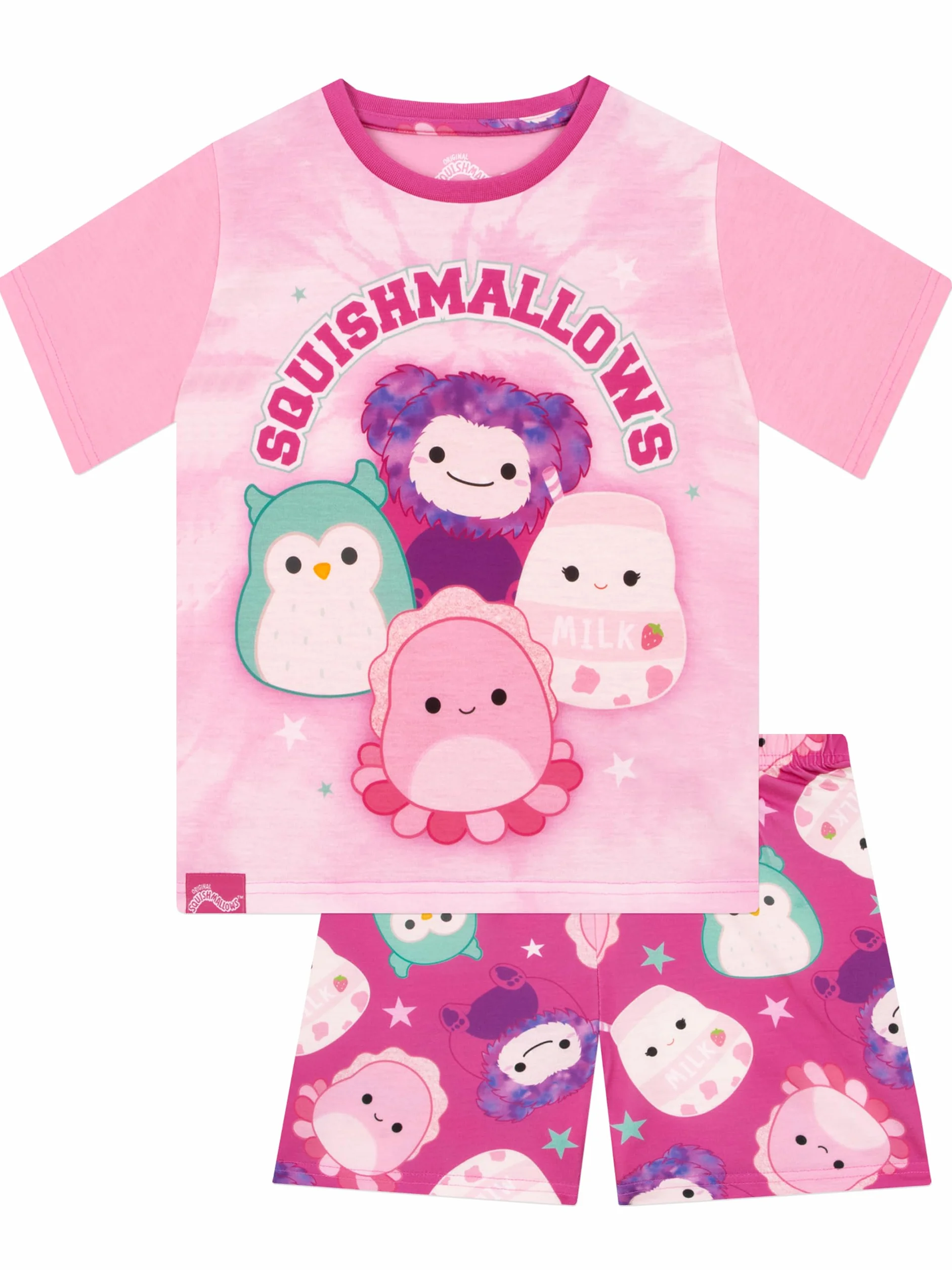 Squishmallows Piżama Dziewczęca, Letnia Piżama Dziecięca Z Krótkim Rękawem