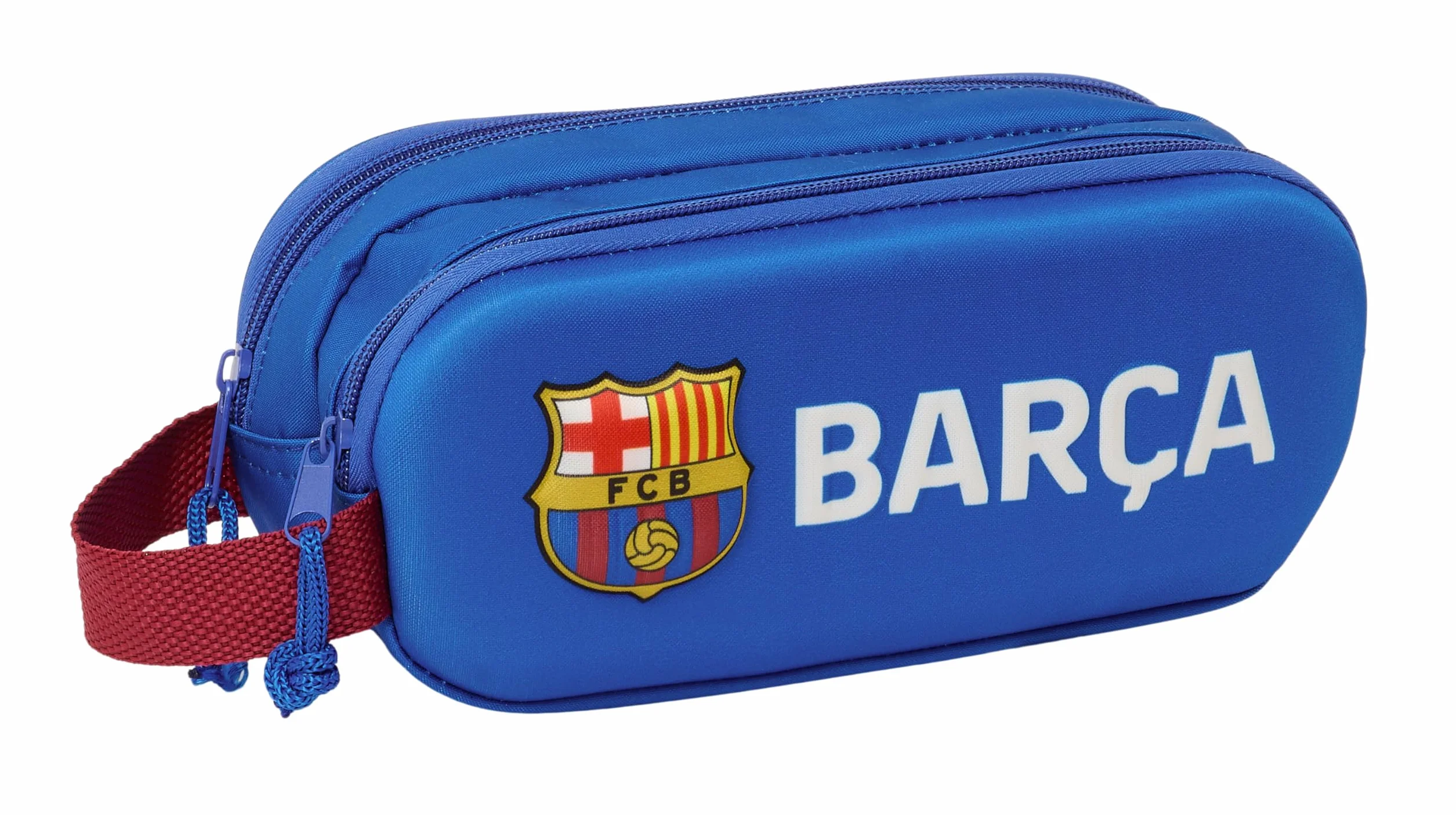 Safta F.C. Barcelona 3D - podwójny piórnik 3D, piórnik dziecięcy, piórnik dla dzieci, idealny dla dzieci w wieku szkolnym, wygodny i wszechstronny, jakość i wytrzymałość, 21 x 6 x 8 cm, kolor