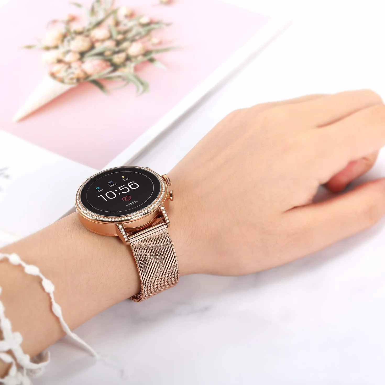 TRUMiRR Zamiennik dla Withings ScanWatch Hybrid 38 mm/36 mm, bransoletka Daniel Wellington, 18 mm, tkana bransoletka ze stali nierdzewnej do Withings Activite/Pop/Steel HR 36 mm, Fossil Gen 4 Q