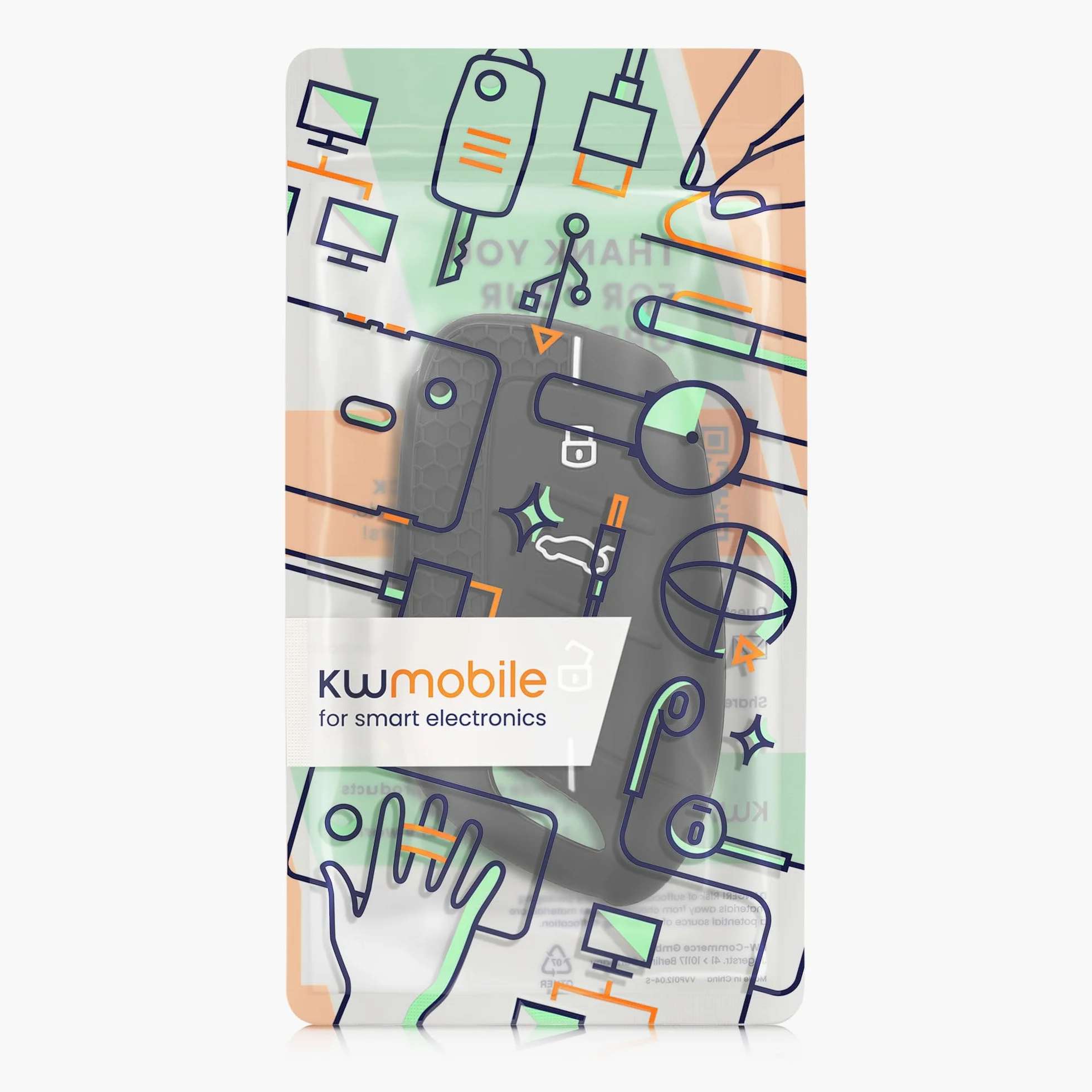 kwmobile Etui ochronne na kluczyki samochodowe, kompatybilne z 3 przyciskami, ZS MG4, MG5, MG6, etui na klucze, wykonane z silikonu, w kolorze czarno-białym