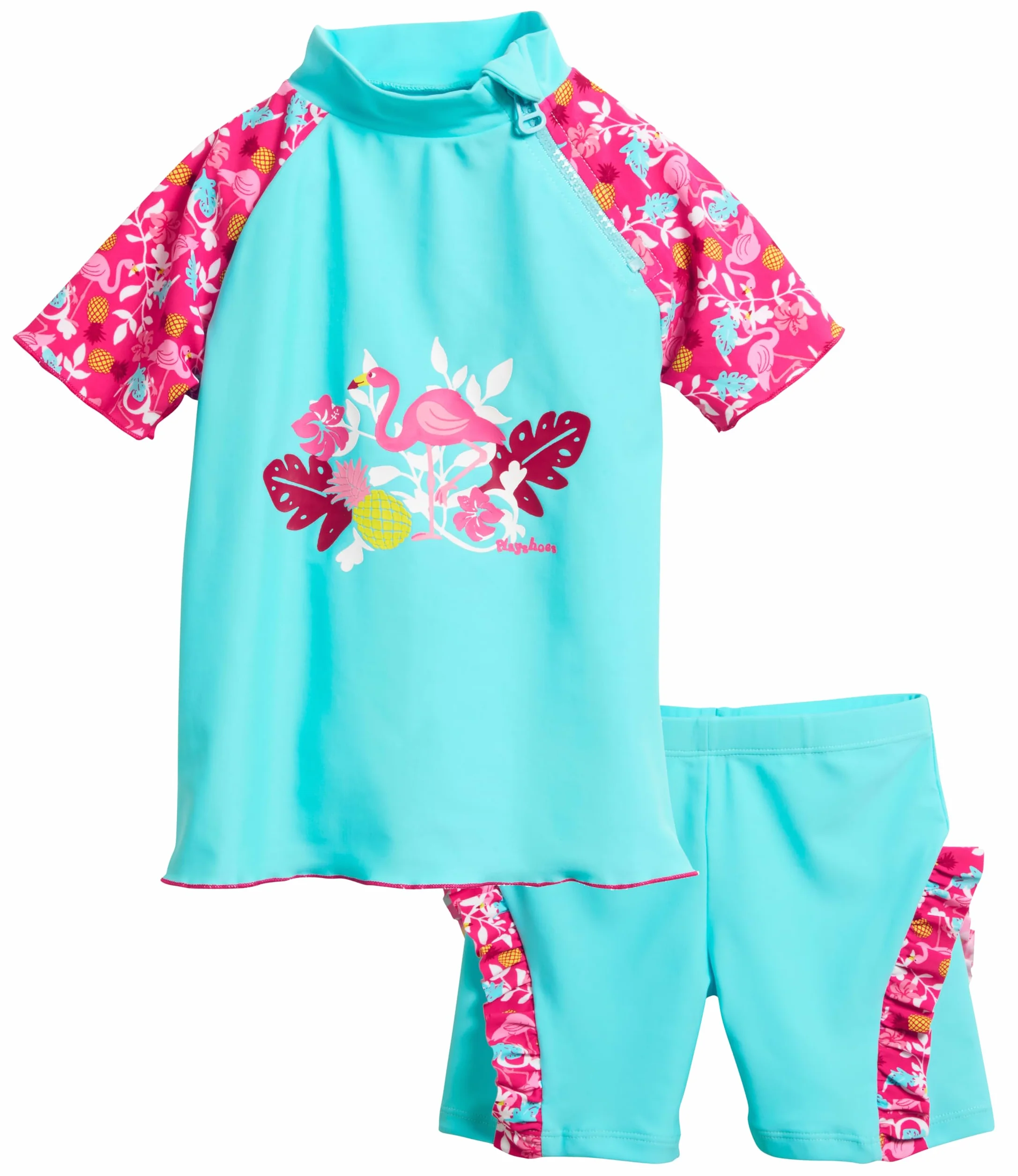 Playshoes Flamingo 2-częściowy Zestaw do Pływania Dla Dziewczynek, Wielokolorowy, 7-8 Lata