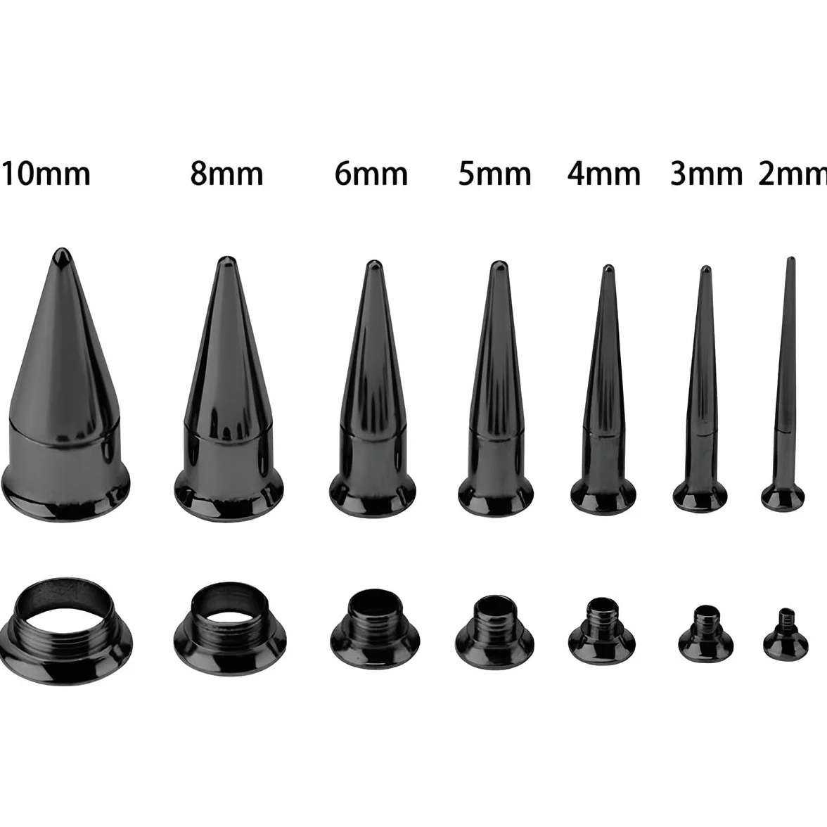 1 para srebrnych 2 mm (12 g) Taper Plugs tunele, zatyczki do uszu, piercing septum, biżuteria do ciała, rozpychacze do uszu, gwint wewnętrzny, tunel do mięsa, stal tytanowa, stal nierdzewna, dla