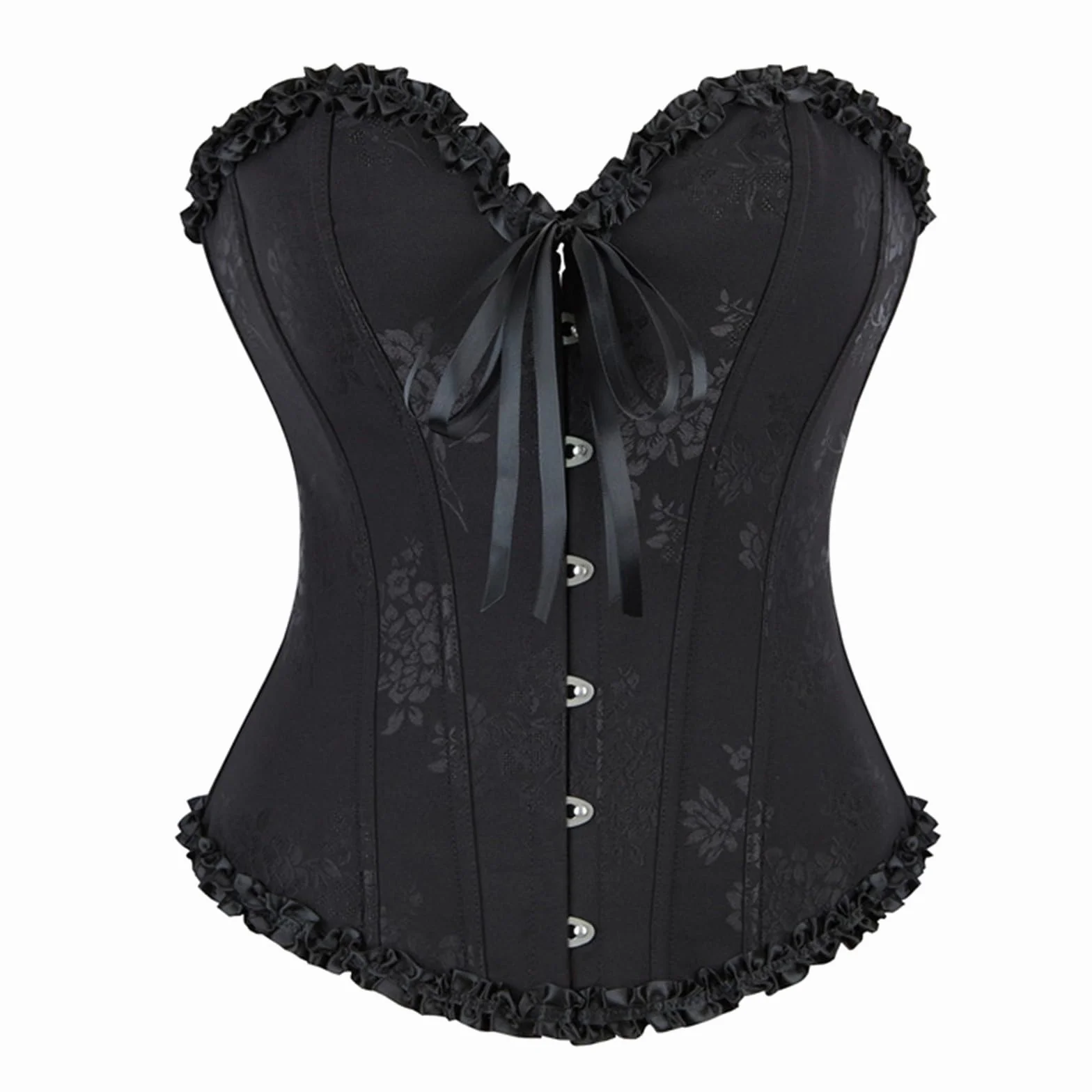 Damski gorset Curvy Push Up Overbust Curvy gorset wyszczuplający elegancki średniowieczny gorset top talia trener gotycki gorset z gumką na imprezę gorsety pirackie