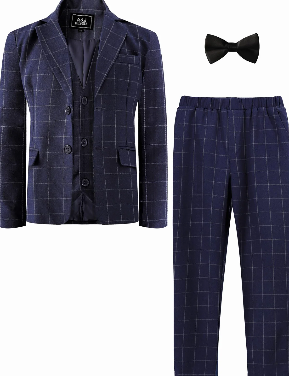 mintgreen Zestaw garnituru dziecięcego dla chłopców, 3 sztuki, na wesele, do garnituru Tuxedo + kamizelki + spodni, 5-12 lat