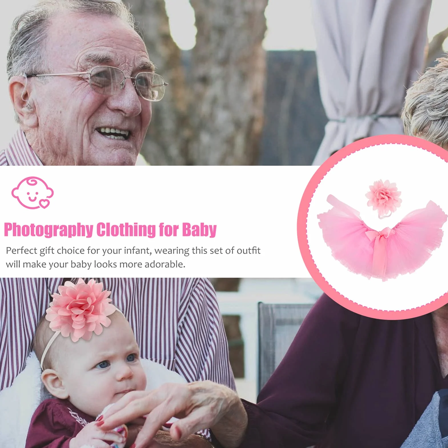Toddmomy 2 szt. spódniczka tutu dla dziewczynki, tiulowa sukienka dla noworodków, sukienka na pieluchę, kostium, ubranie do fotografii rekwizyt na urodziny, baby shower