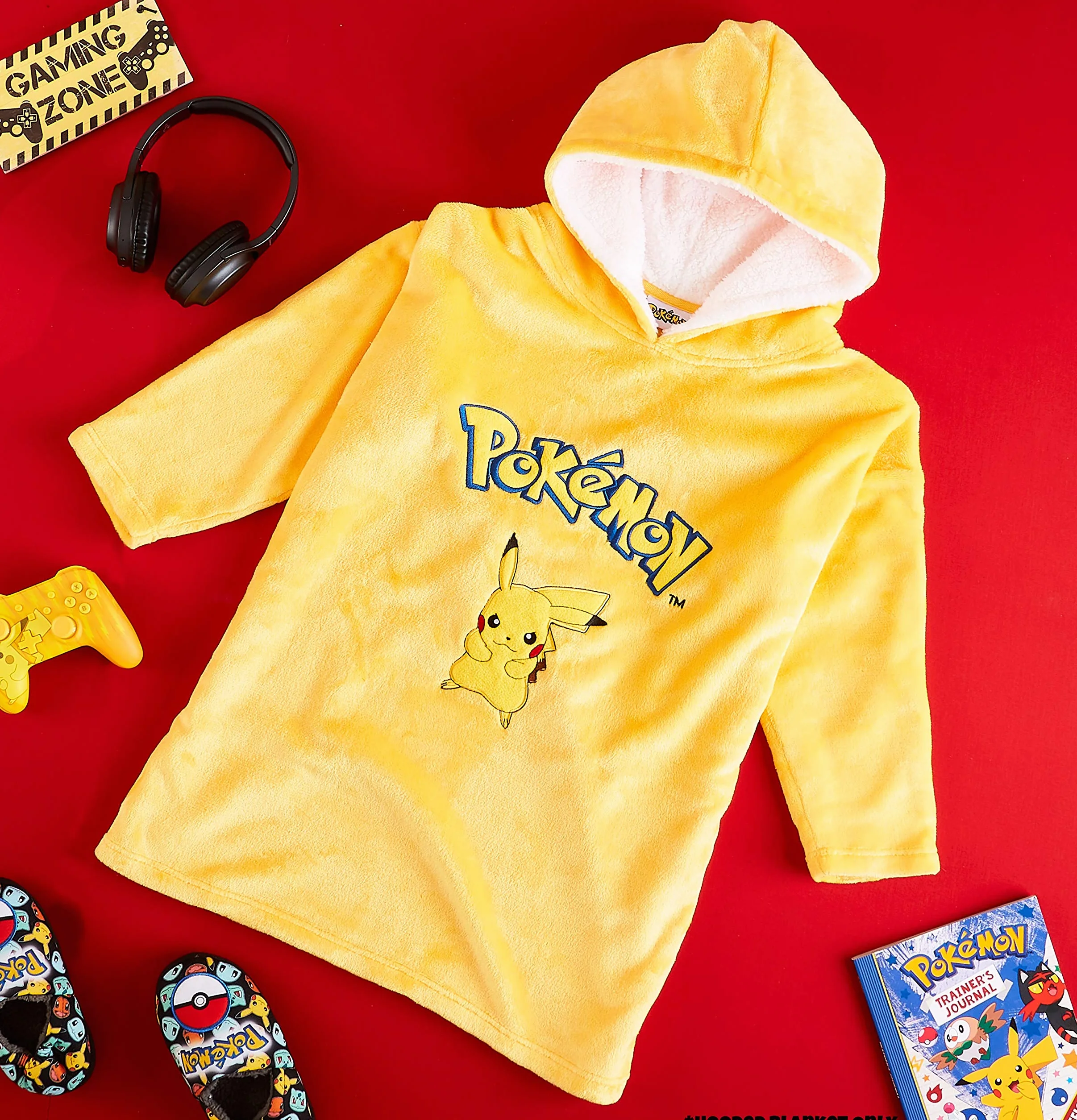 Pokémon Bluza w kratę, ponczo polarowa bluza z kapturem dla dzieci