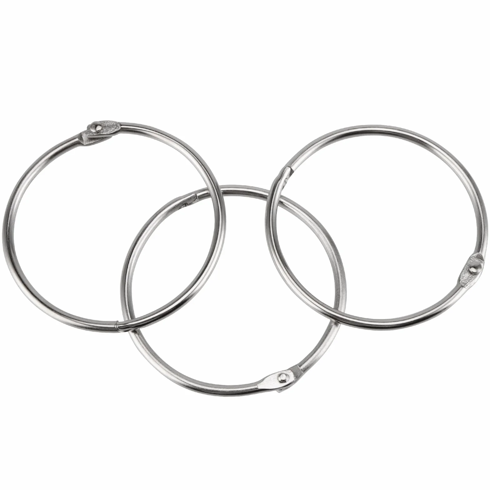 40 sztuk pierścieni do książek, metalowe pierścienie do indeksowania, pierścienie introligatorskie, okrągłe pierścienie prysznicowe, łączniki luźnych liści, średnica wewnętrzna 50 mm, do