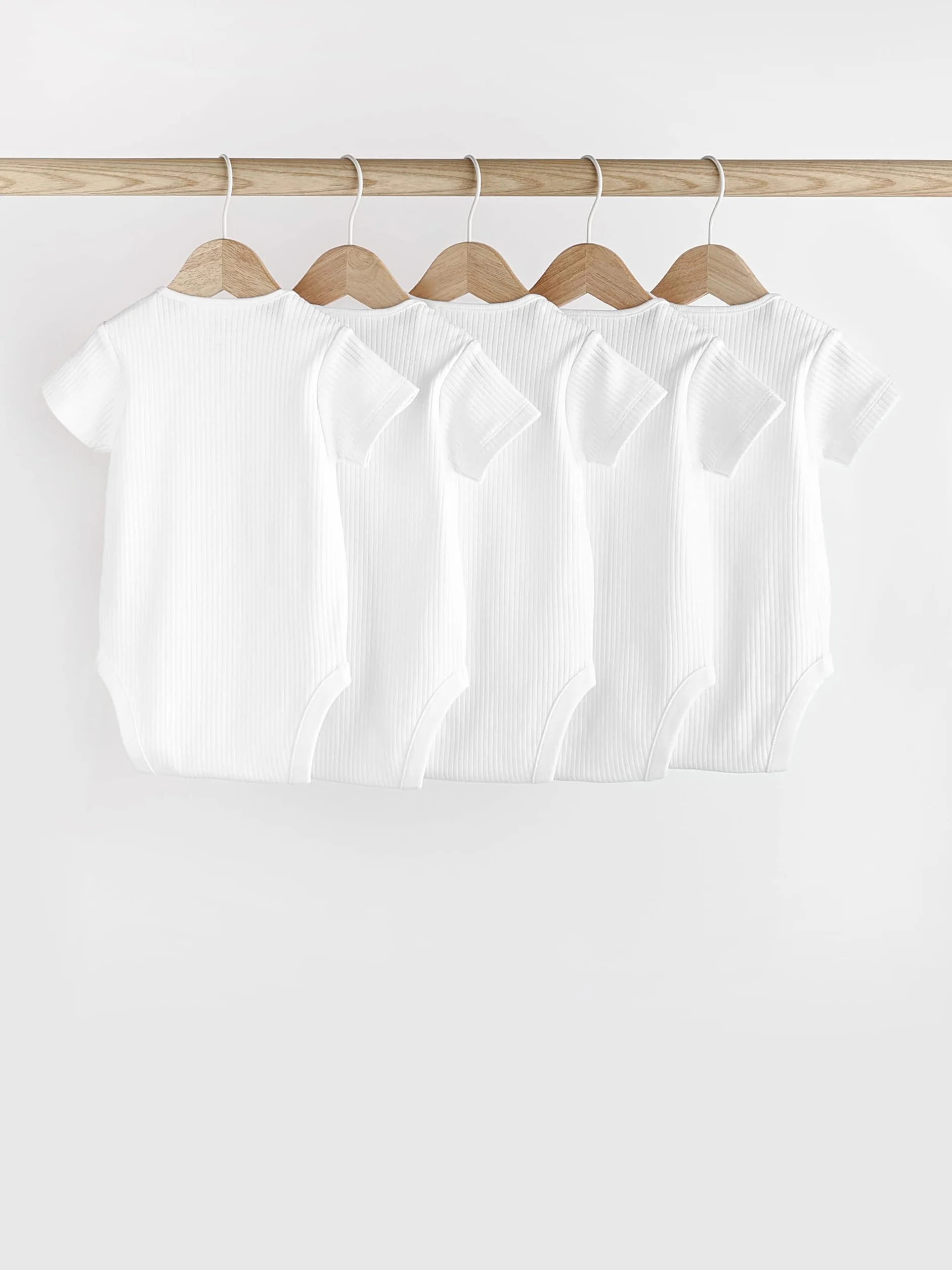 NEXT Noworodki unisex Zestaw 5 prążkowanych body niemowlęcych z krótkim rękawem