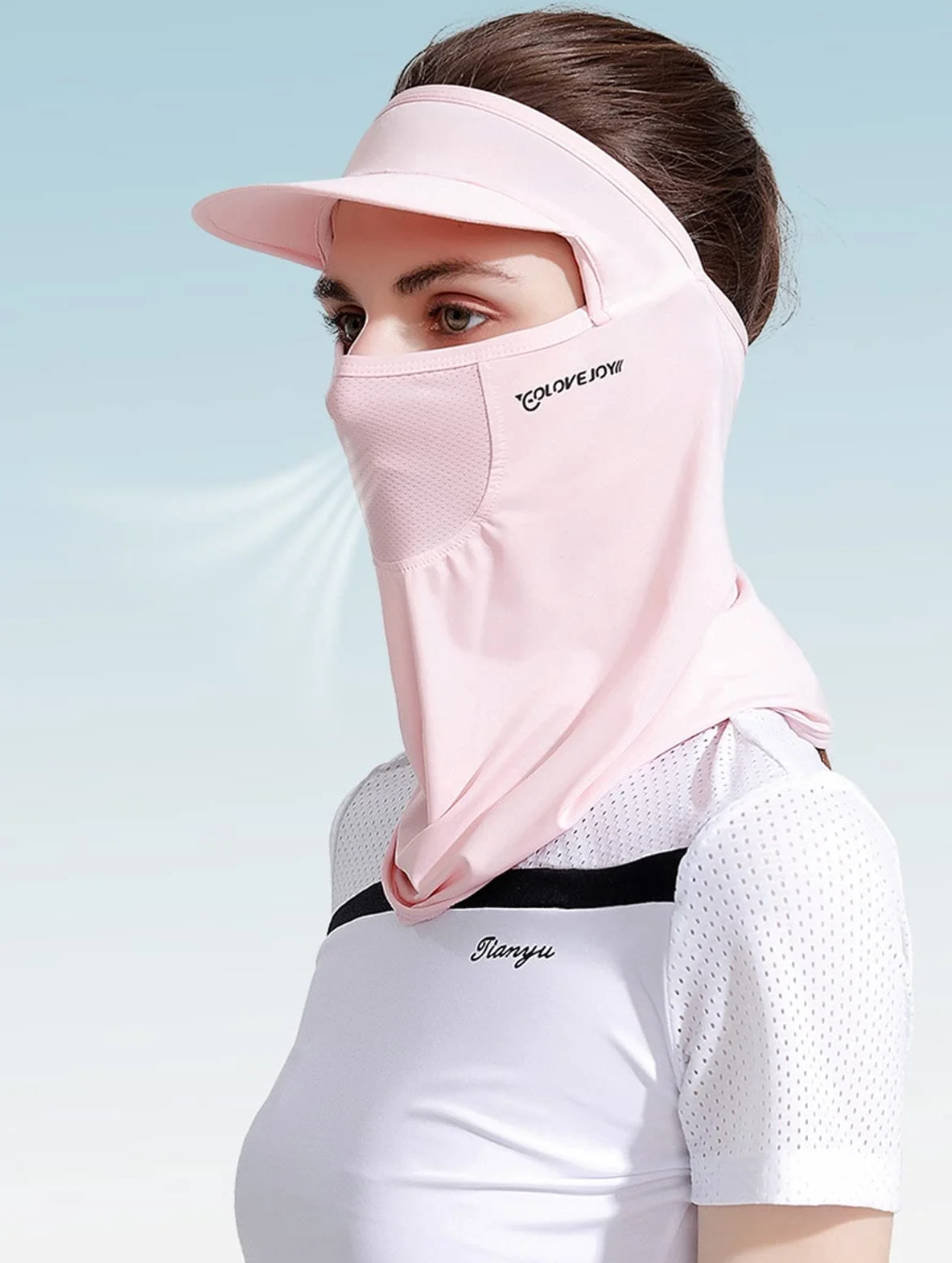 GIBZ Kominiarka maska damska letnia ocieplacz na szyję osłona na całą twarz czapka lekka golf tenis czapka ochrona przed promieniowaniem UV szalik daszki, Klasyczny fioletowy