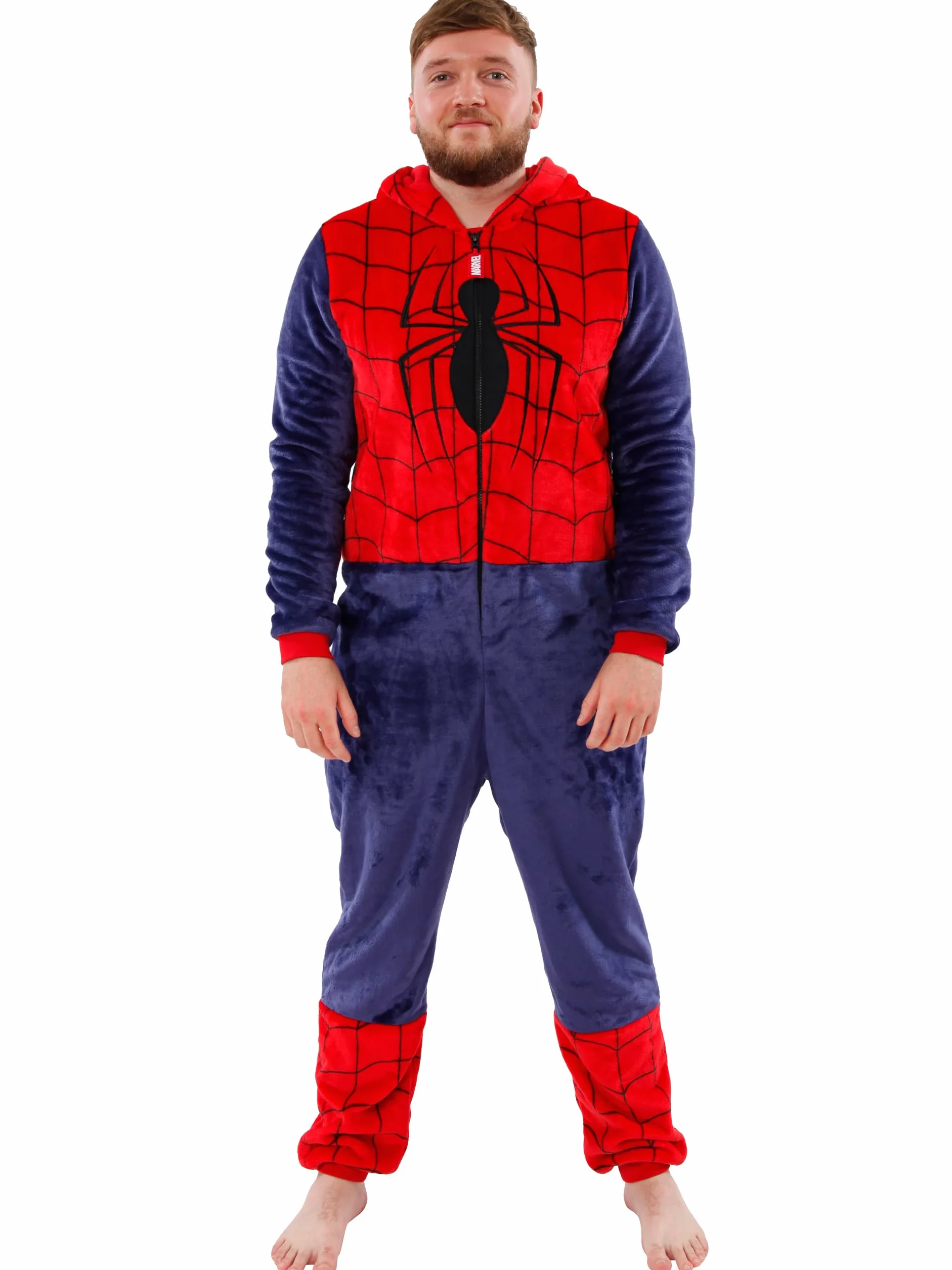 Marvel Onesies dla mężczyzn | Męski Onesie Spiderman | Dorosły kostium Spidermana | Oficjalny towar Spiderman