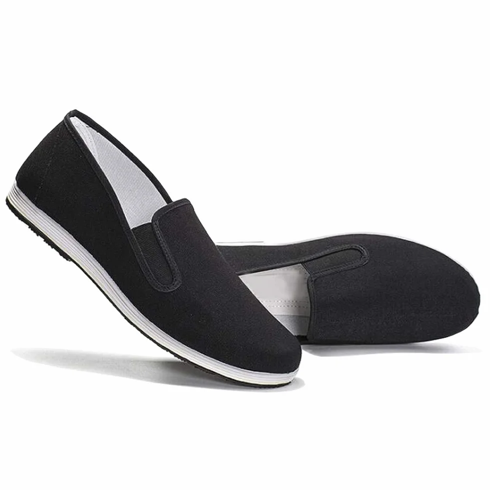 Kapcie w stylu chińskim Kung Fu Martial Arts Tai Chi buty gumowa podeszwa, uniseks, czarne