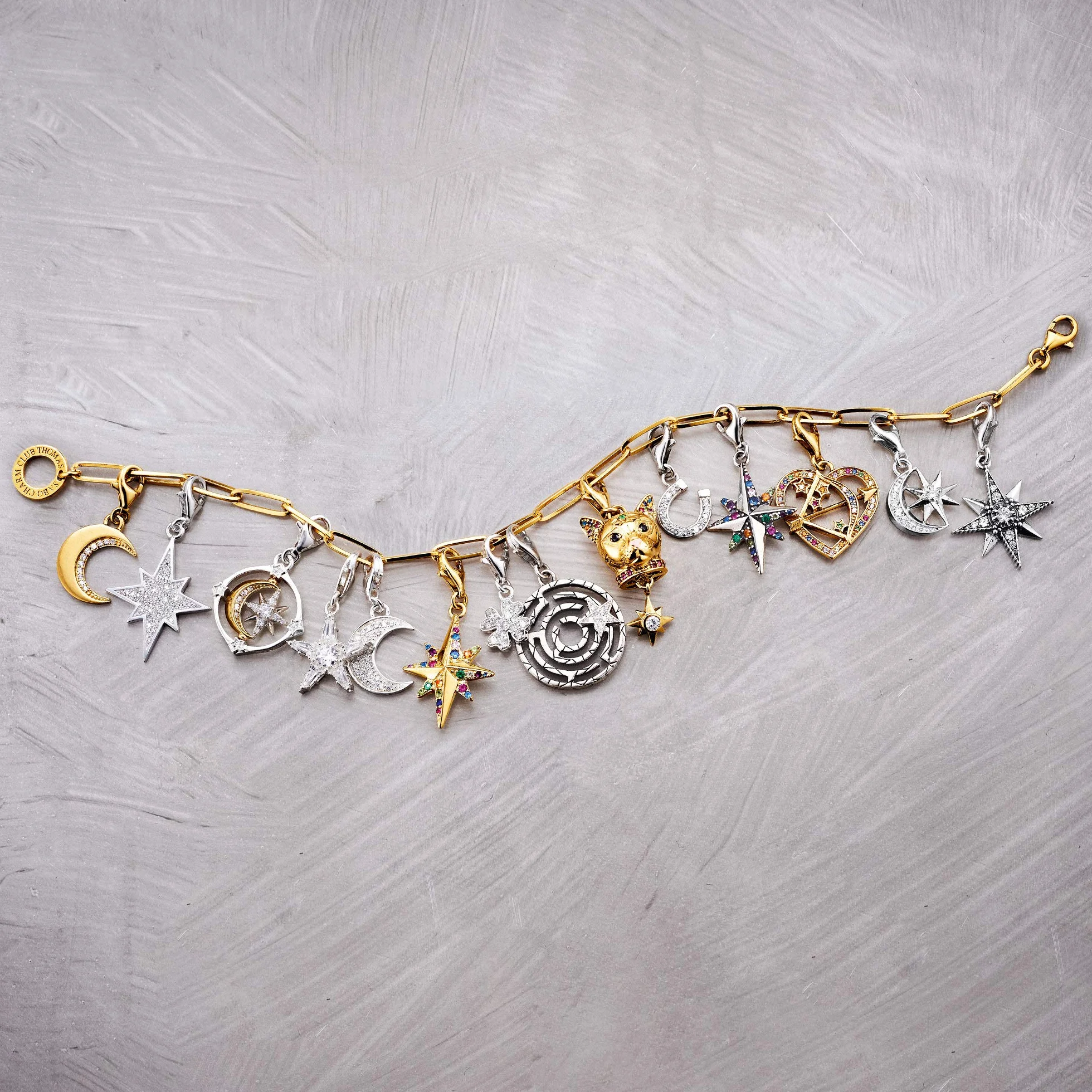 Thomas Sabo 1500-414-14 damski wisiorek charm, księżyc ochronny, srebro wysokiej próby 925