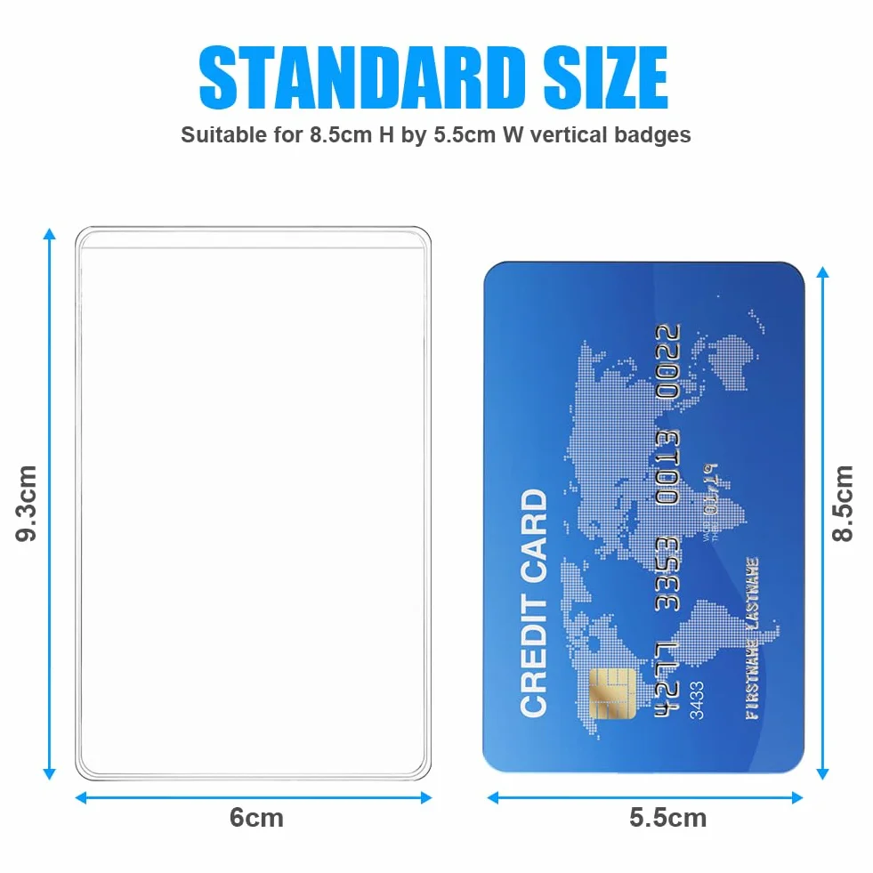 Vicloon Etui ochronne na karty, przezroczyste etui na identyfikatory, miękkie etui na dowód osobisty, standardowe etui na karty ubezpieczenia społecznego, prawo jazdy, 50 szt.