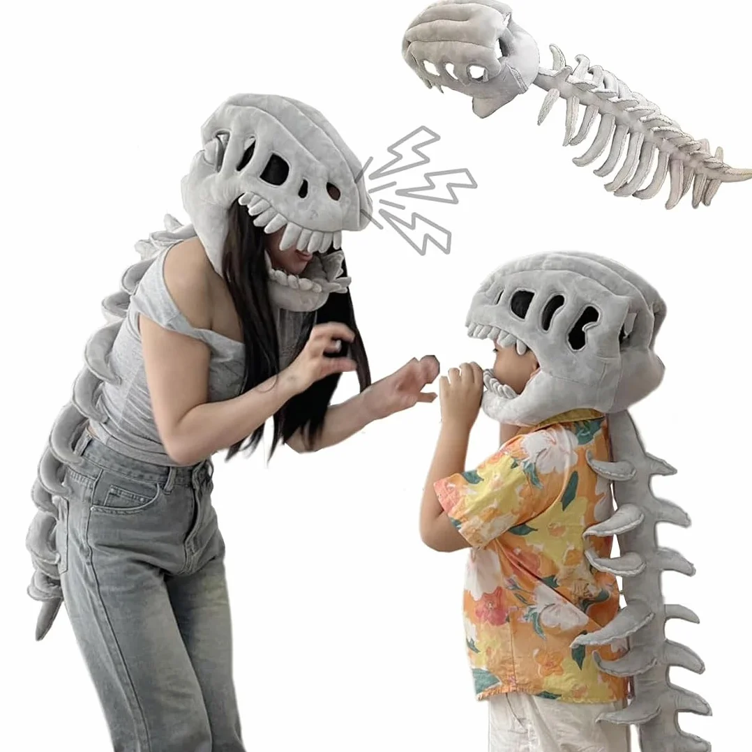 Realistyczny Pluszowy Kostium Szkieletu Dinozaura,Zestaw Kostiumów Szkieletu, ostium cosplay, kostium na Halloween, kostium na całe ciało,Kostium na imprezę,Na urodziny,Imprezę