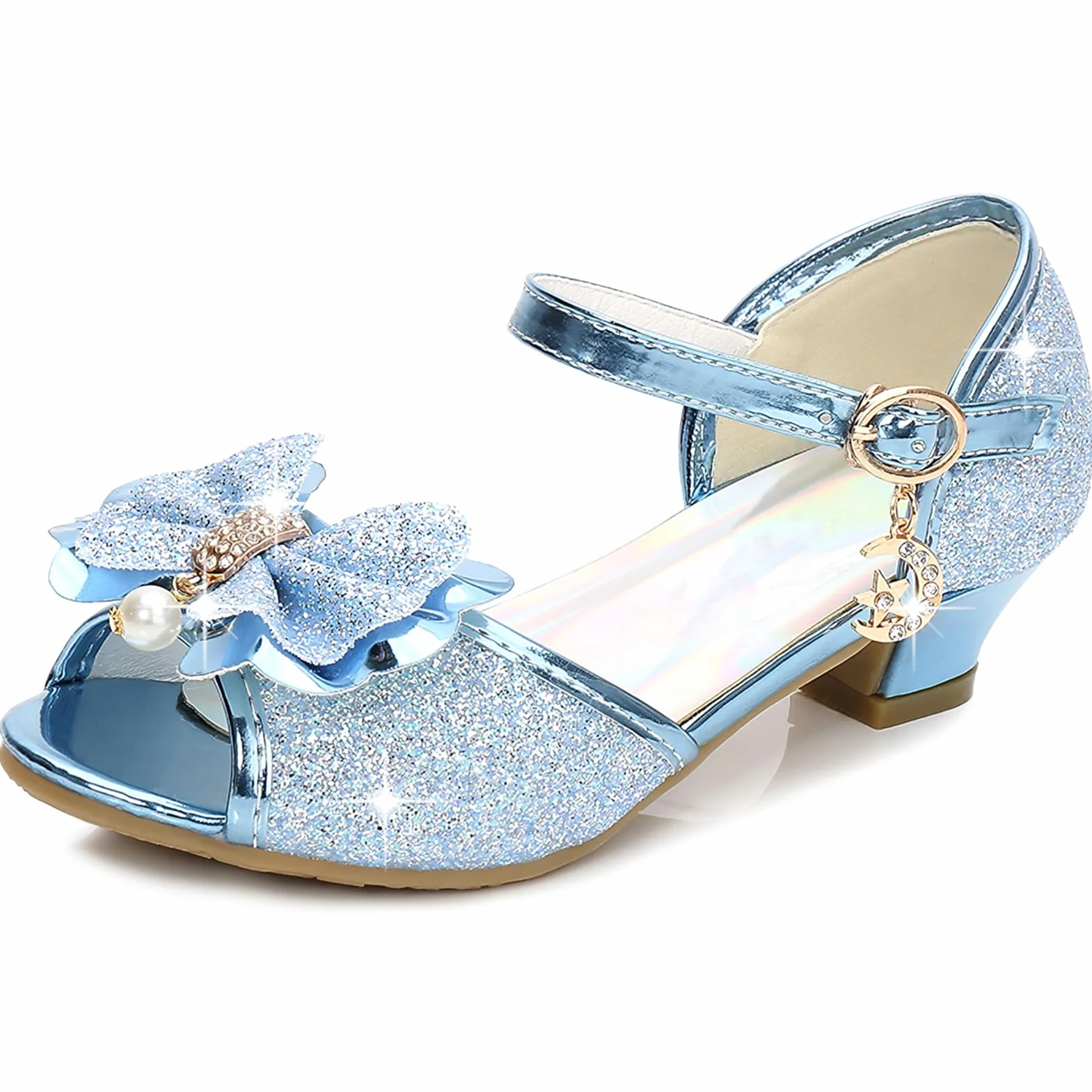 Dziewczęce buty księżniczki, eleganckie buty do tańca, antypoślizgowe, buty na obcasie, wygodne i oddychające sandały letnie