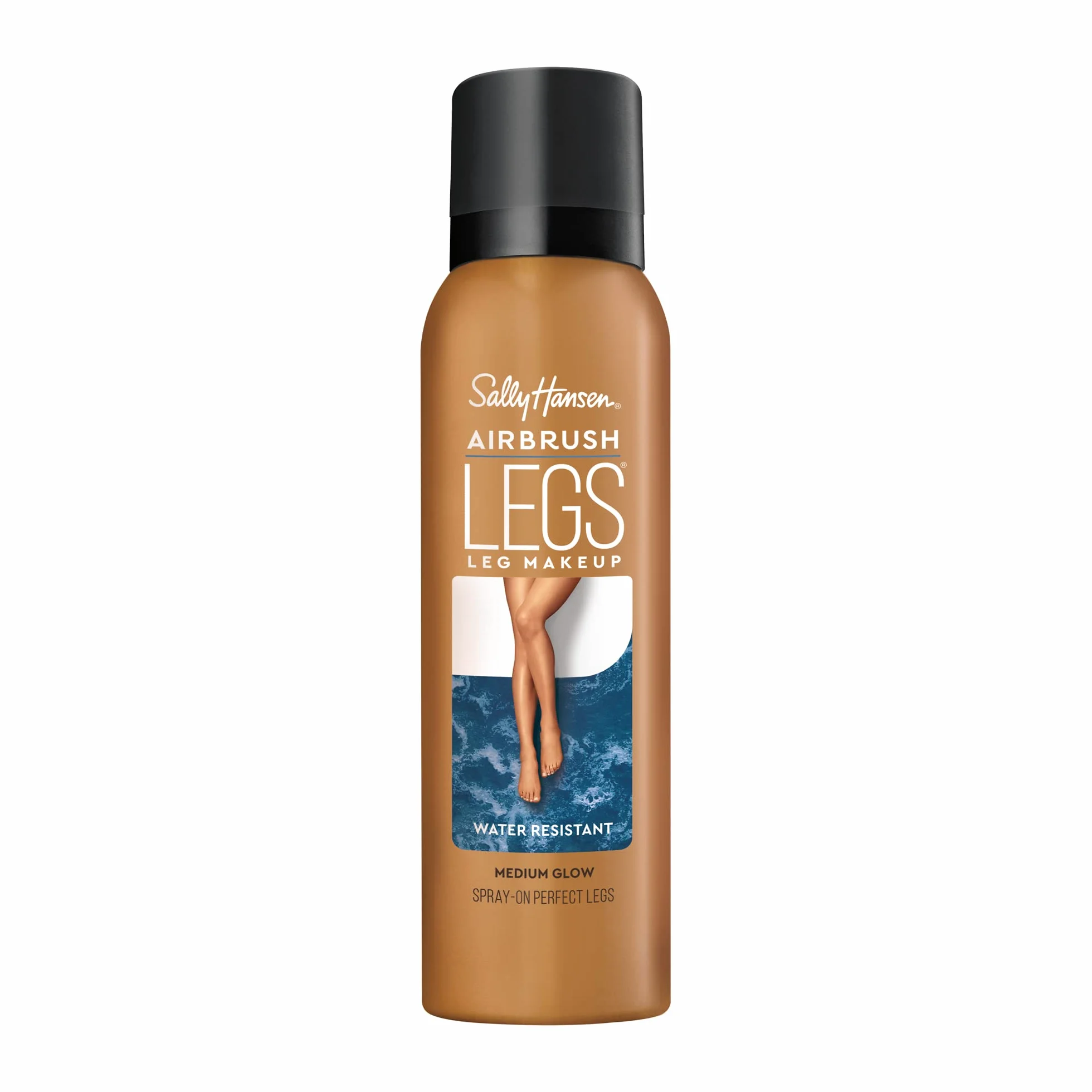 Sally Hansen AirbruSally Hansen Legs wodoodporne rajstopy w sprayu maskujące niedoskonałości, formuła wzbogacona o algi czerwone, nr 2 – Medium Glow