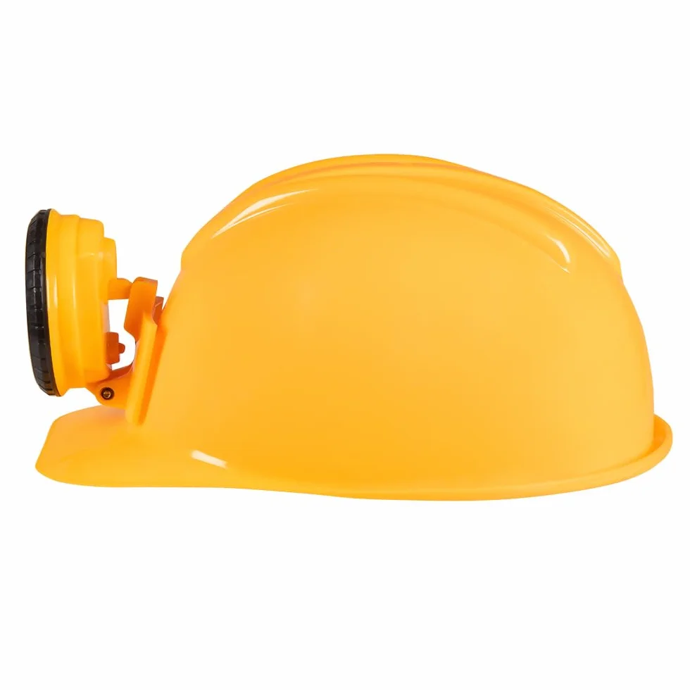 Boland 01414 - kask budowlany ze światłem, żółto-czarny, dla dorosłych, regulowany rozmiar, plac budowy, kostium, karnawał, impreza tematyczna