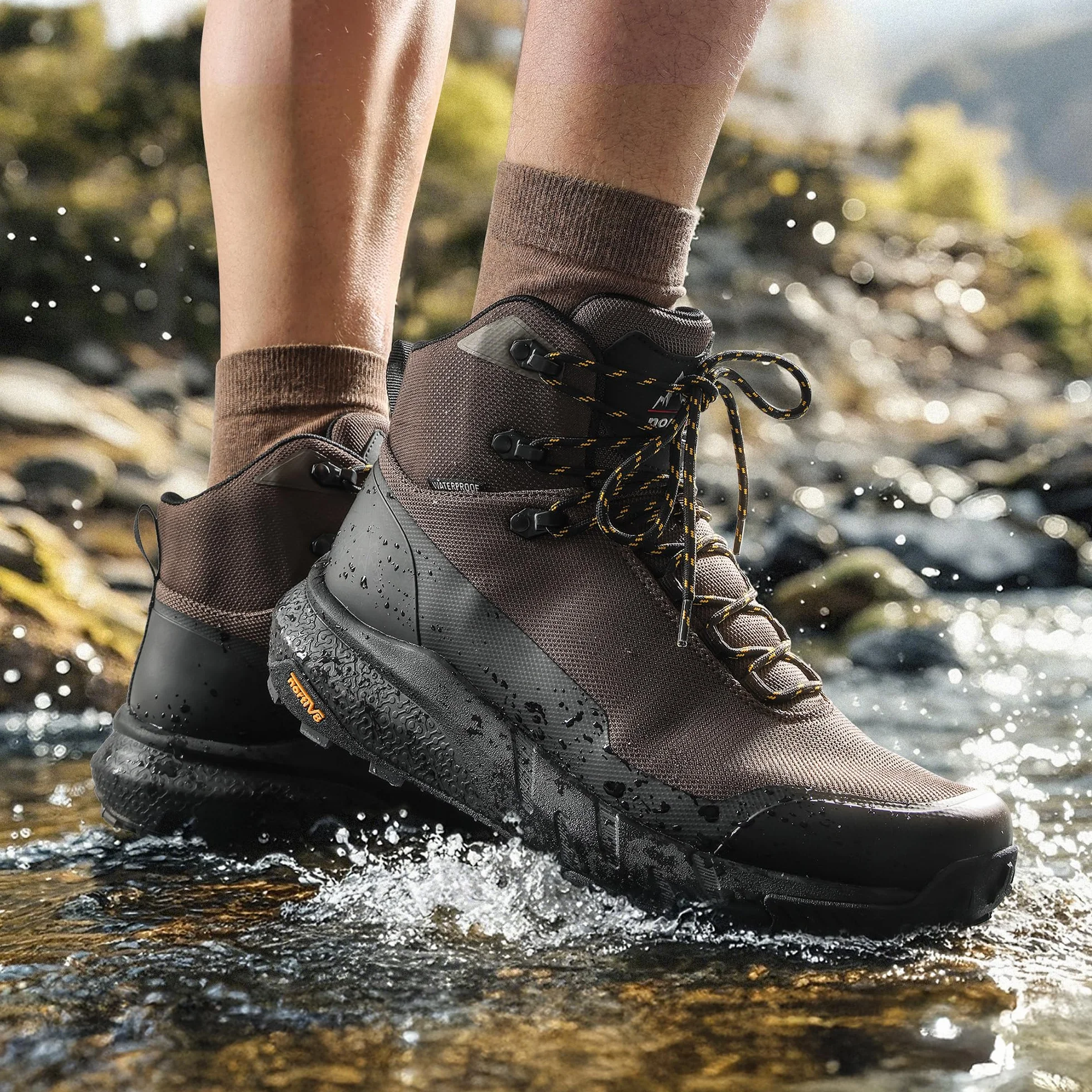 NORTIV 8 Męskie średnie wodoodporne buty turystyczne outdoorowe lekkie oddychające buty trekkingowe kemping alpinizm buty hydrotrek