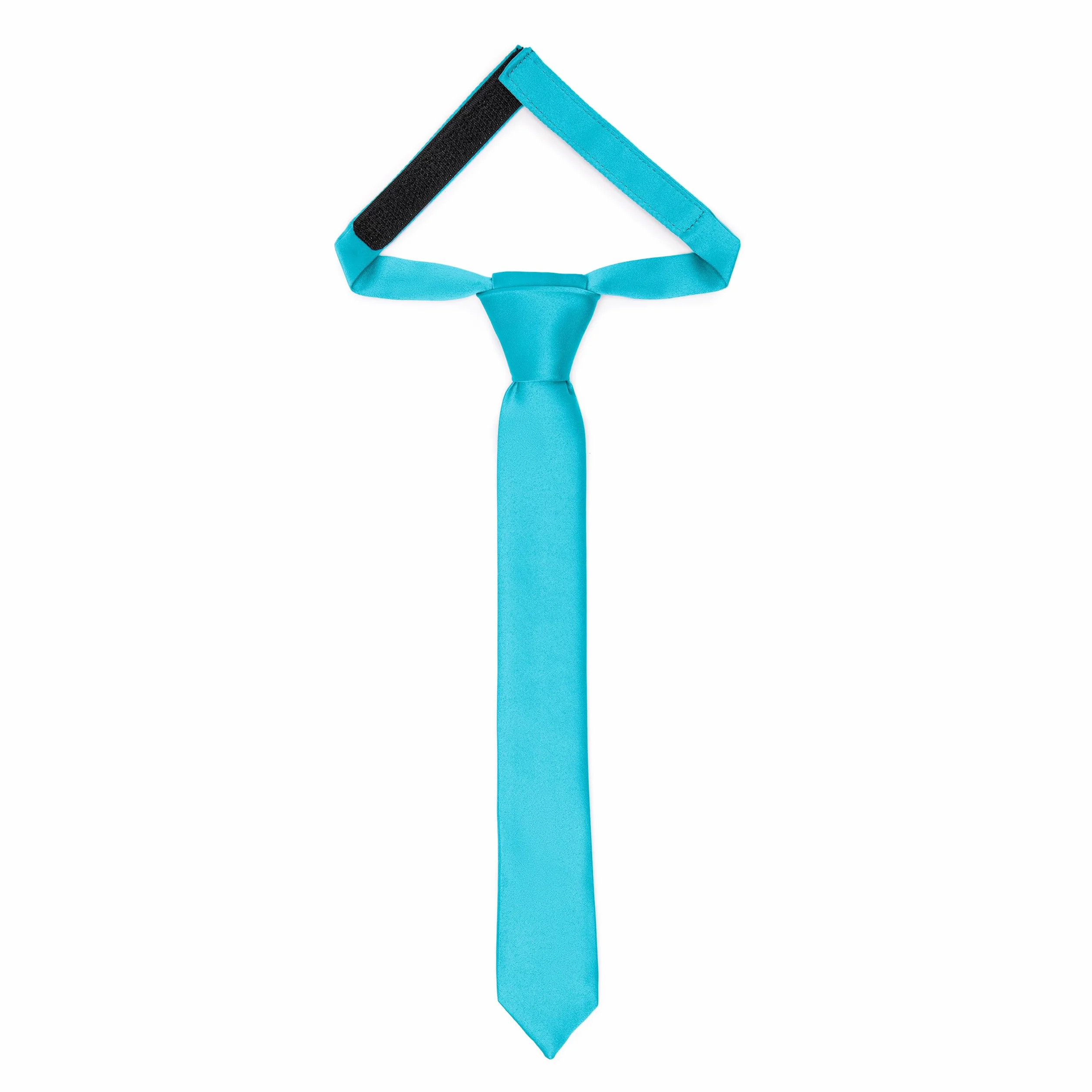 Ladeheid dziecięcy krawat dla chłopców - Elegancki matowy wygląd, gotowy z elastycznym paskiem, idealny na specjalne okazje - stylowa przypinka, 31 cm x 4 cm TKM