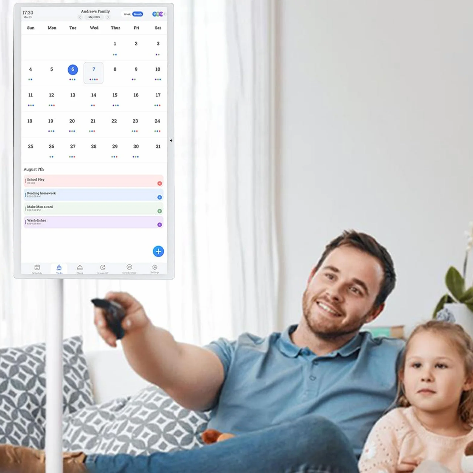 Bewinner Inteligentny Kalendarz Cyfrowy 21,5 -calowy Ekran Dotykowy, 1080p HD Family Organizer z 6 GB RAM 128 GB ROM, Planowanie na ścianie WiFi do Zarządzania Biurem Domowym (EU)