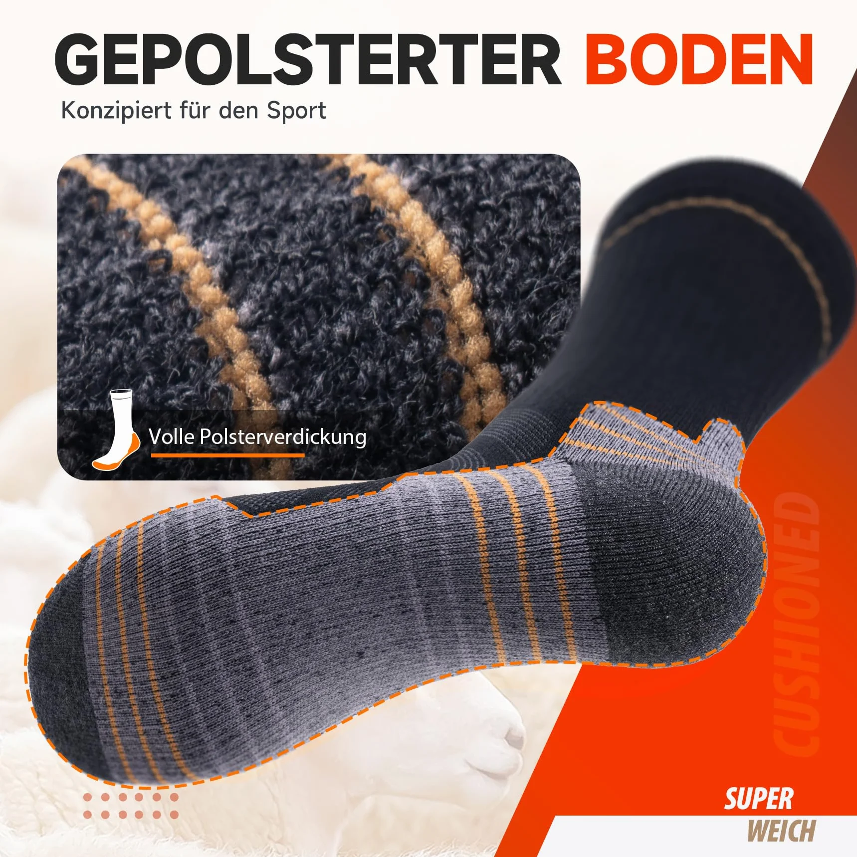 Alaplus Merino Socks Wełniane skarpety outdoorowe i trekkingowe, profesjonalne skarpety turystyczne z wełny merynosów, skarpety sportowe, 3 pary