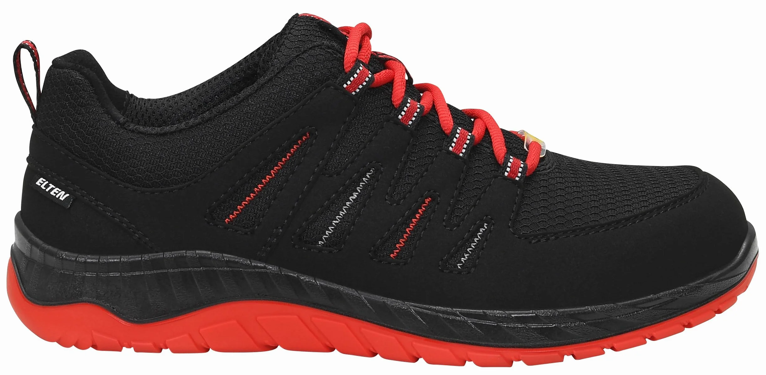 ELTEN Uniseks Elten Sicherheitsschuhe Maddox Black-red Low S3, Herren, Sportlich, Leicht, Schwarz/Rot, StahlkappeObuwie przemysłowe