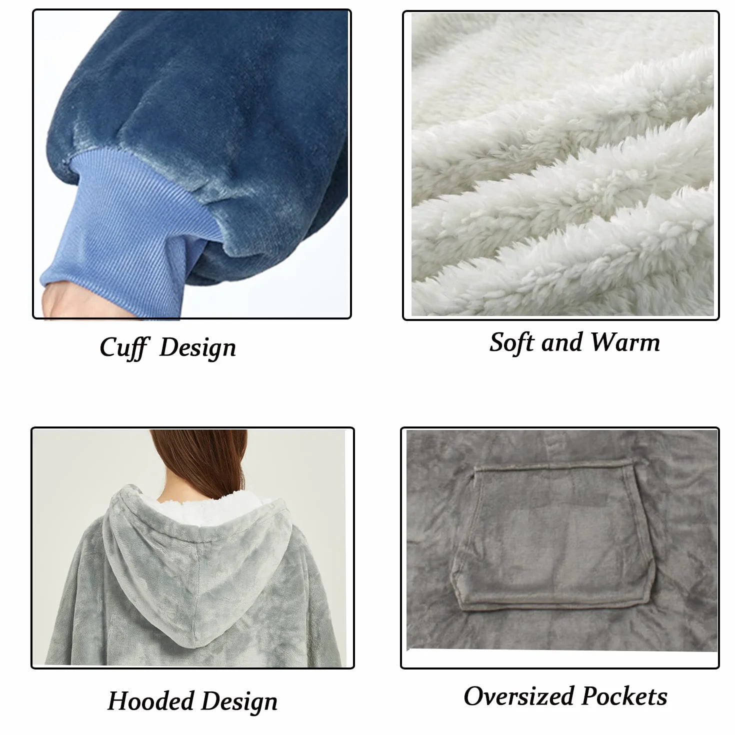 Sherpa bluza z kapturem oversize, super miękka, przytulna, ciepła, wygodna bluza z kapturem, na zimę, ogromna, przytulna bluza z kapturem, dla dorosłych, mężczyzn, kobiet, młodzieży