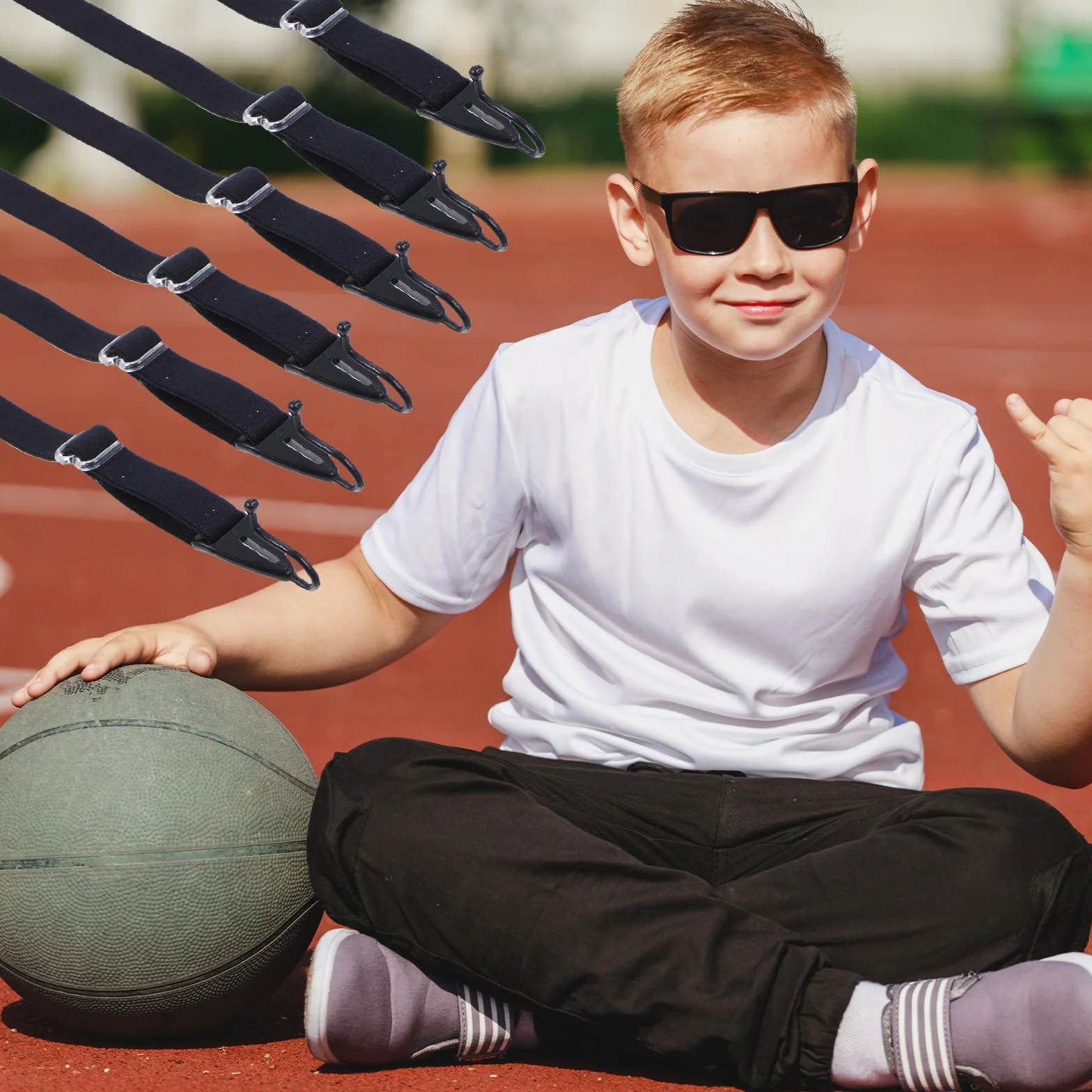 JIEYAO 6 szt. pasek do okularów dla dzieci, regulowany pasek do okularów, uchwyt na okulary przeciwsłoneczne, elastyczne uchwyty do okularów, bezpieczny sportowy pasek do okularów dla dzieci,