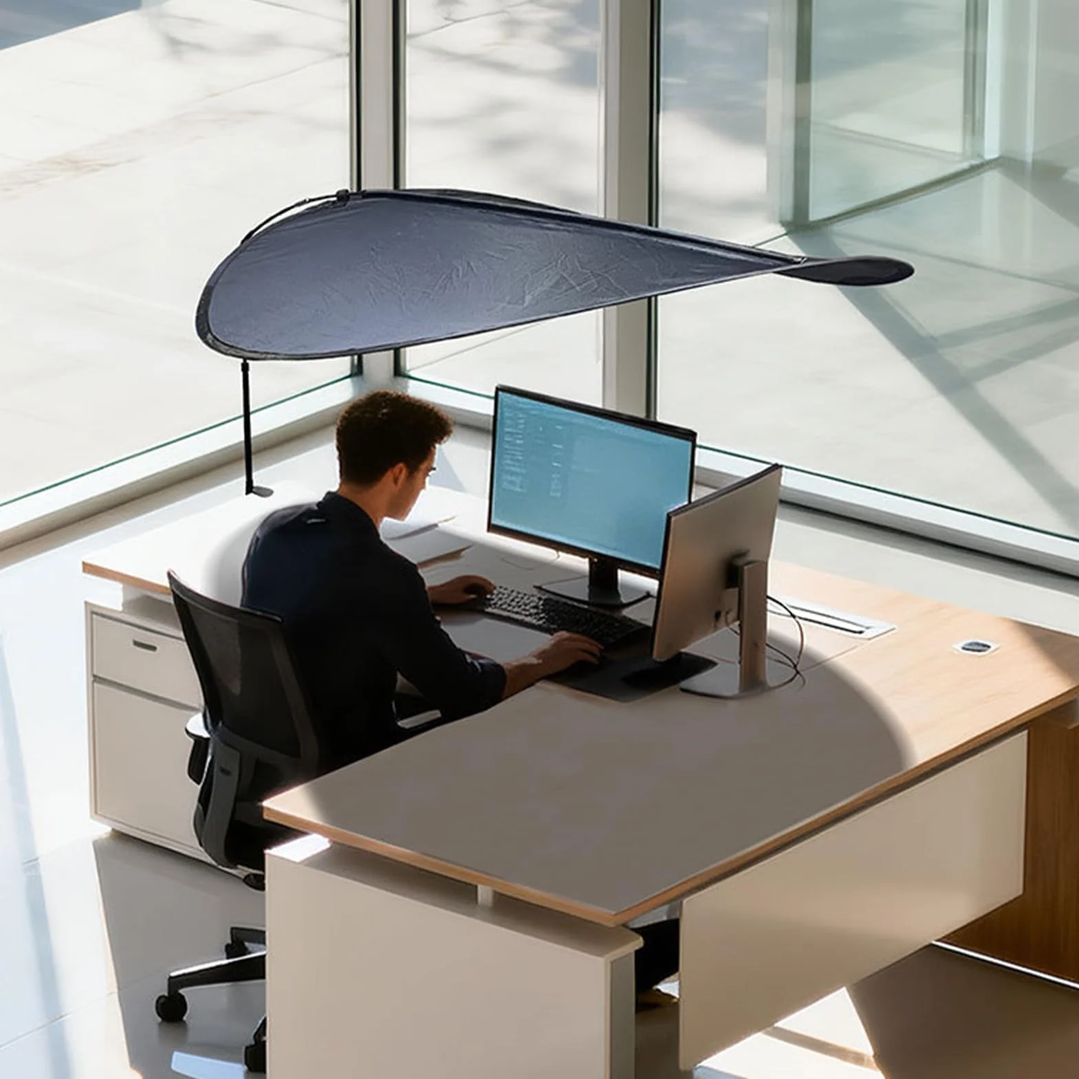Cubicle Light Shield - Adjustable Anti-Glare Desk Shade, Flexible Privacy Canopy, Soft Light Block Panel, Cubicle Roof for Relaxation, Home, Studio, Computer, Comfort