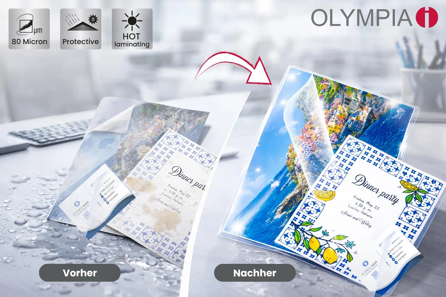 Olympia 9165 Folia do Laminowania, Przezroczysty, 100 sztuk
