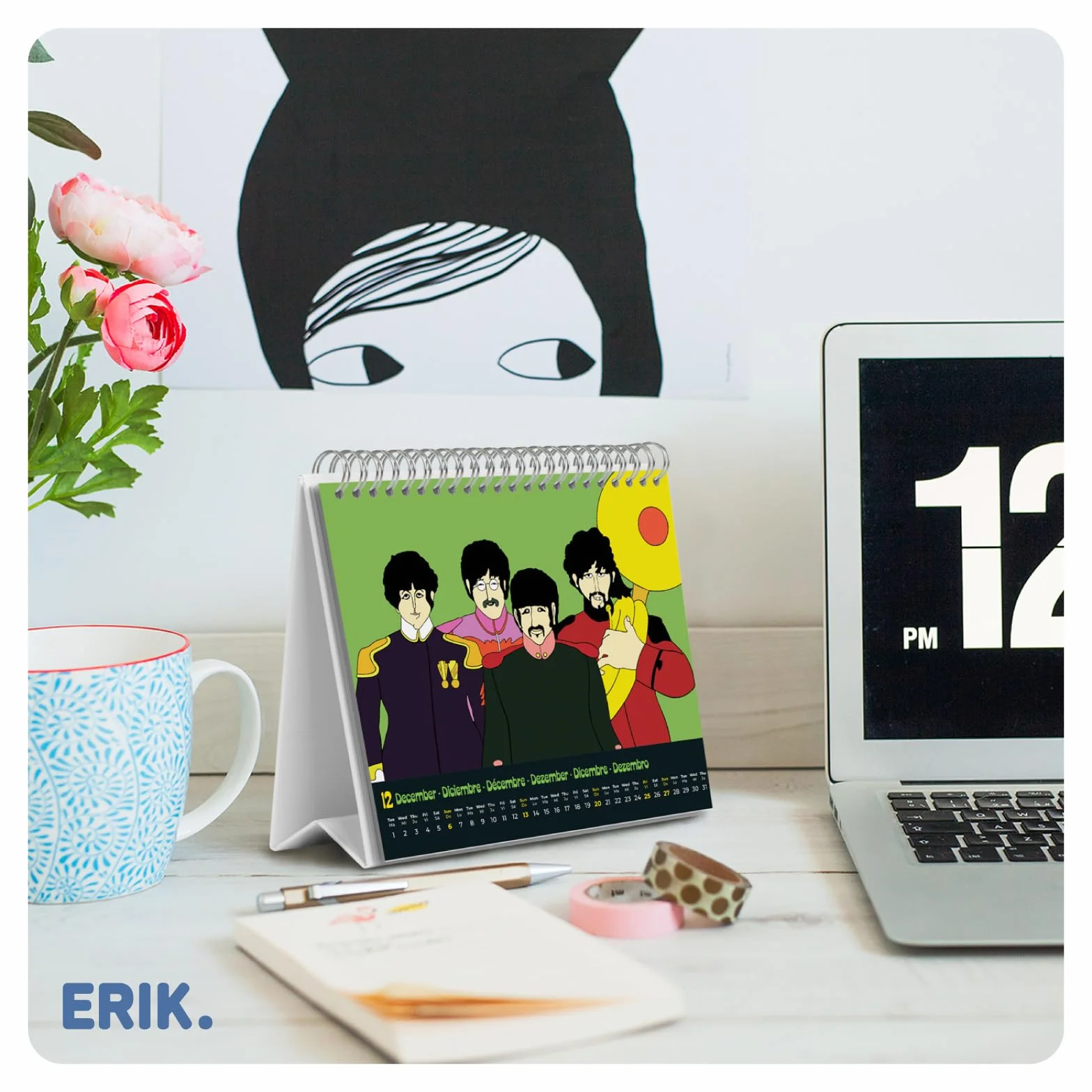 Grupo Erik Desk Calendar 2026 - The Beatles Calendar 2026 Month To View | Monthly Desk Planner, Desktop Gifts Under 10 Pounds | The Beatles Gifts For Friends