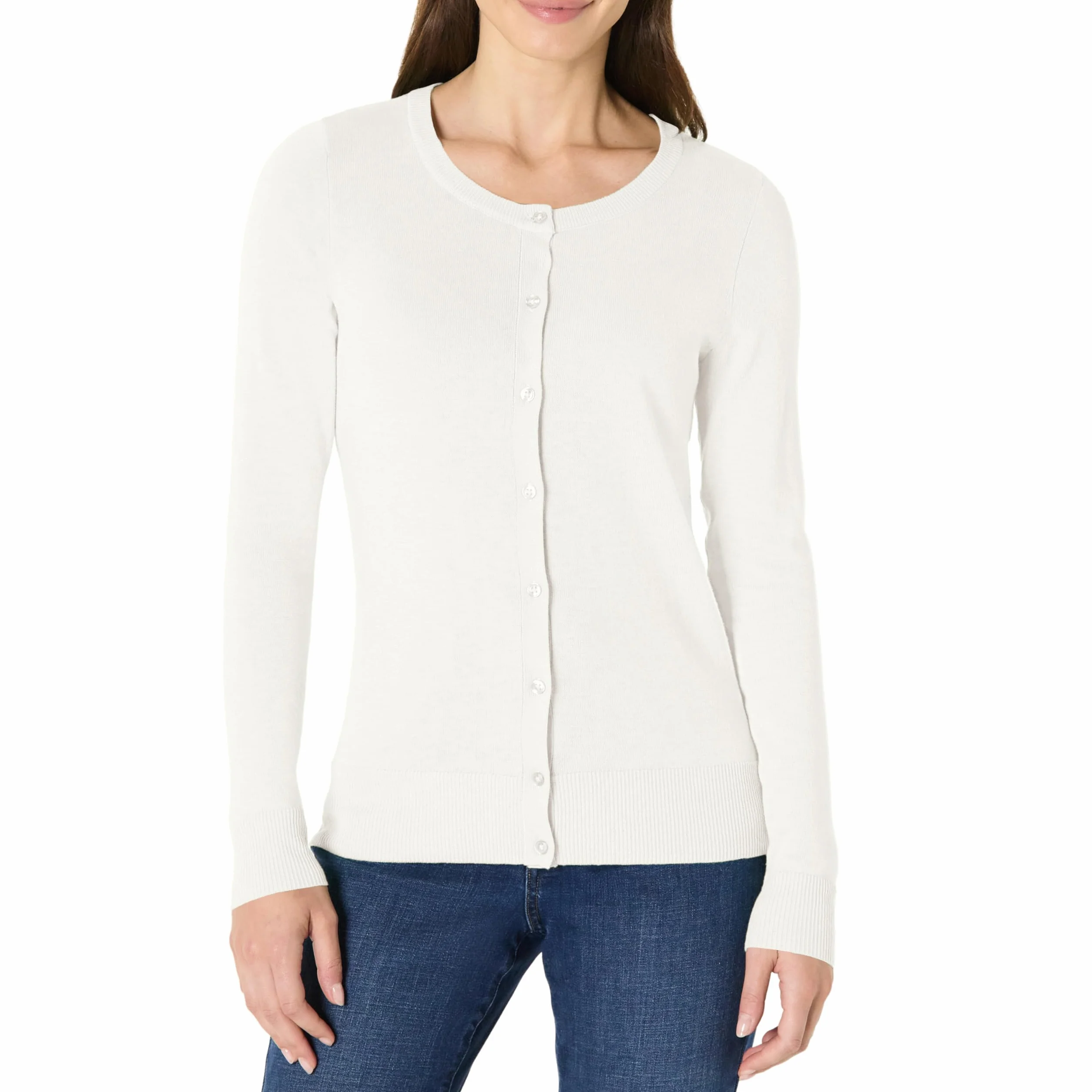 Amazon Essentials Kobiety Lekki kardigan z okrągłym dekoltem (dostępny w wersji Plus Size)