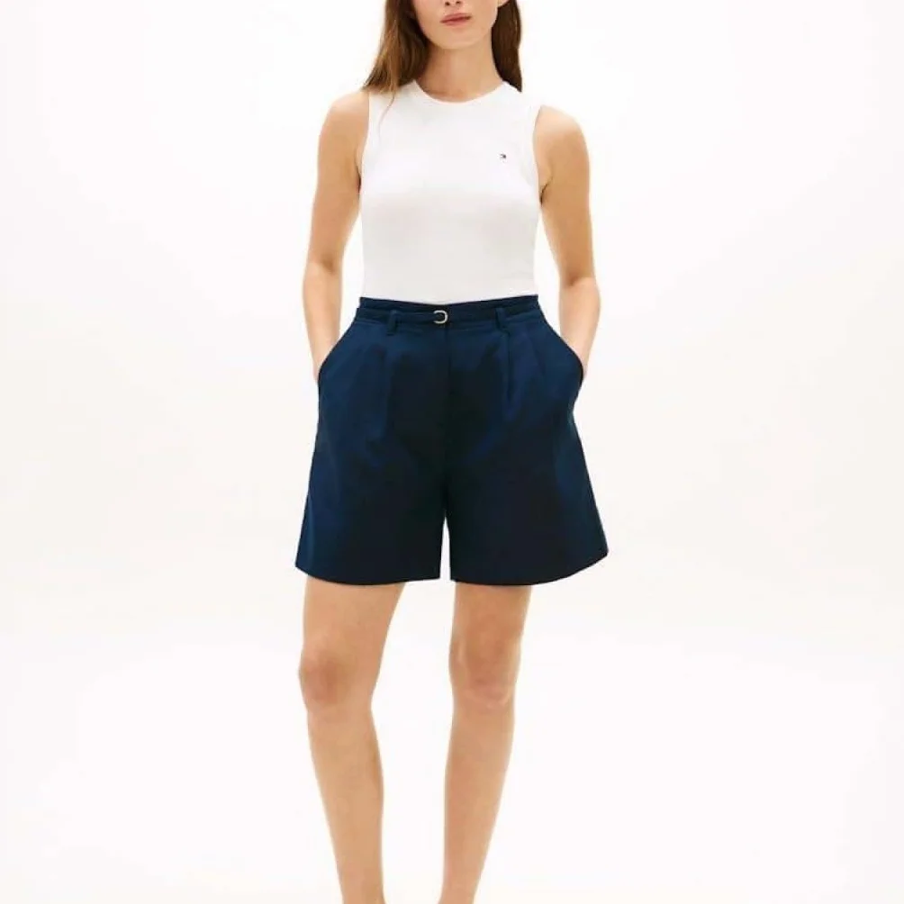Tommy Hilfiger Damska koszulka bez rękawów Slim Cody C-Nk WW0WW47806, biały, L