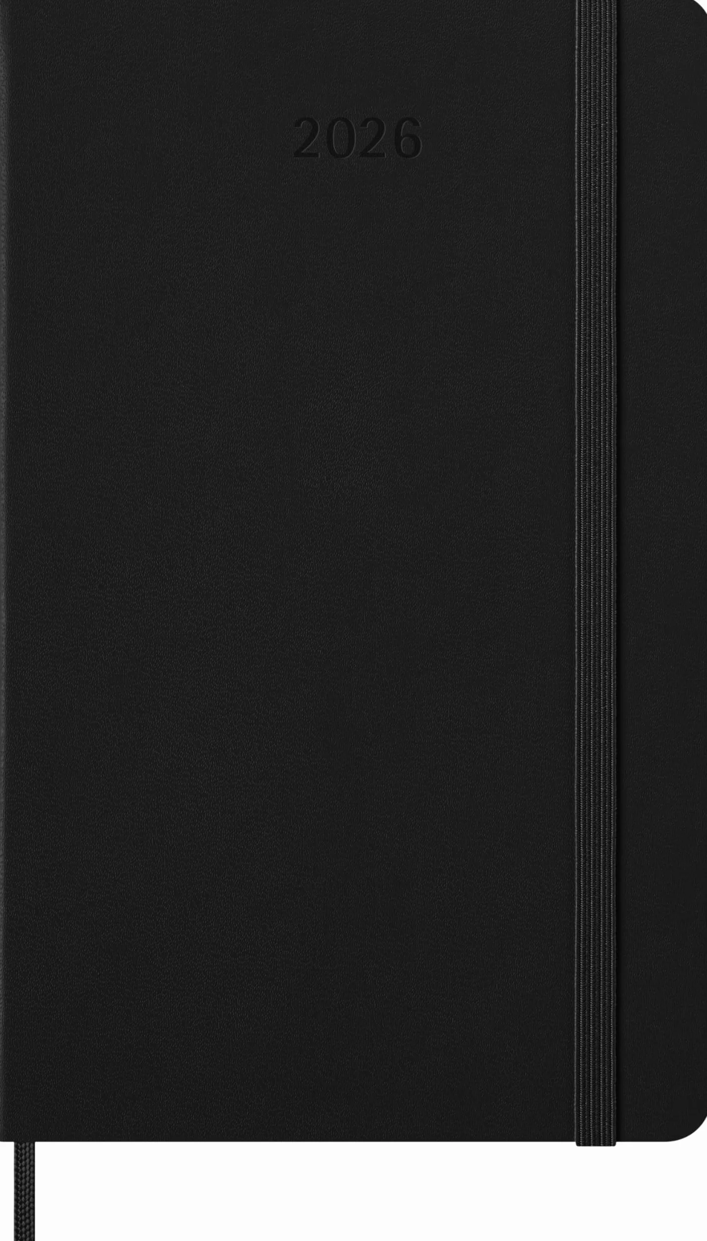 Moleskine 12 Monate Wochenkalender 2026, Large/A5, 1 Wo = 2 Seiten, horizontal, fester Einband, Schwarz