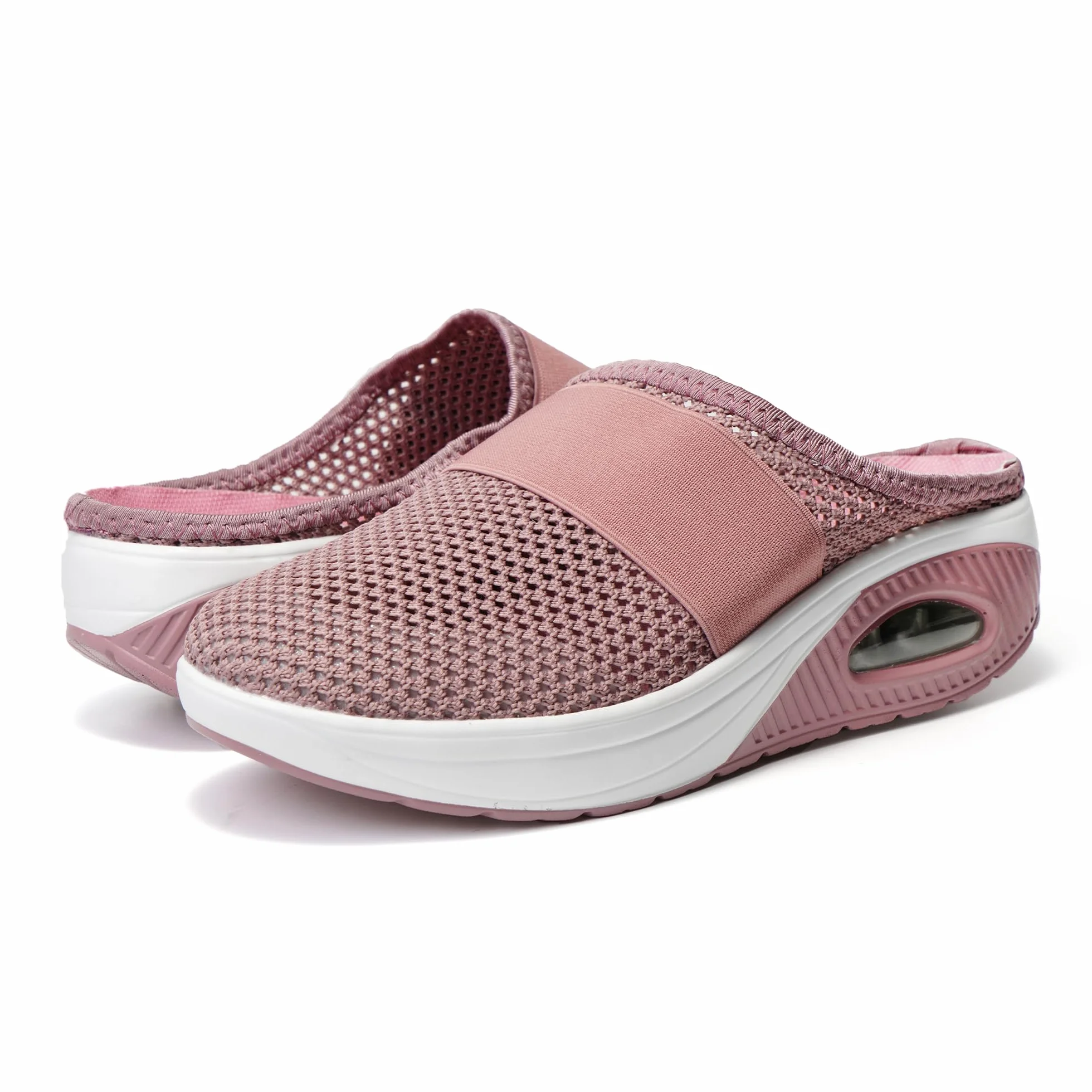 JOMIX Ortopedyczne buty damskie, buty zdrowotne, sandały, na lato, miękki obcas na koturnie, z zapięciem na rzepy, antypoślizgowe buty domowe