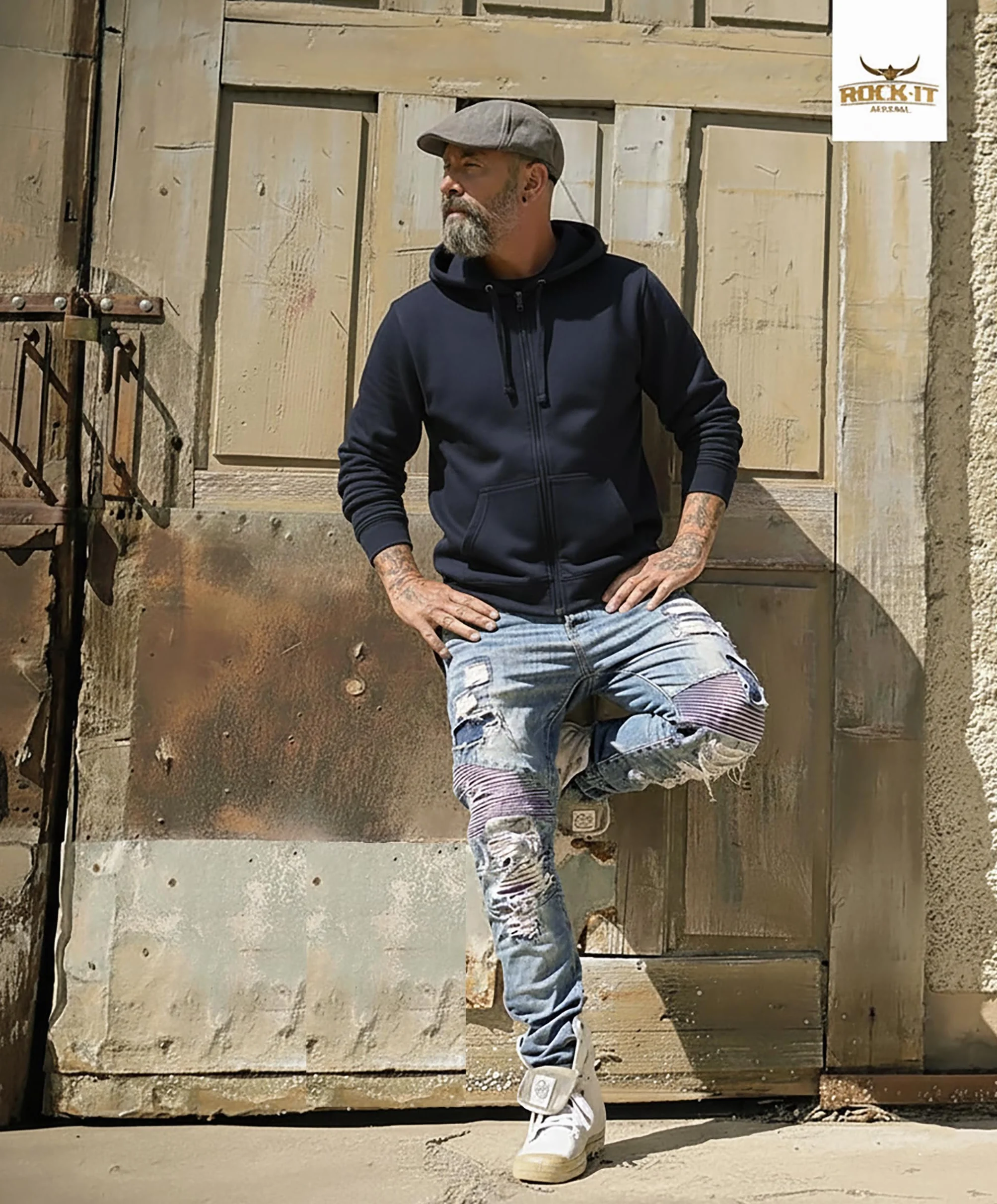 ROCK-IT Apparel Bluza z kapturem dla mężczyzn z zamkiem błyskawicznym – miękka, gruba tkanina najwyższej jakości – kurtka robocza z kapturem [rozmiary S-5XL] Rozmiary standardowe