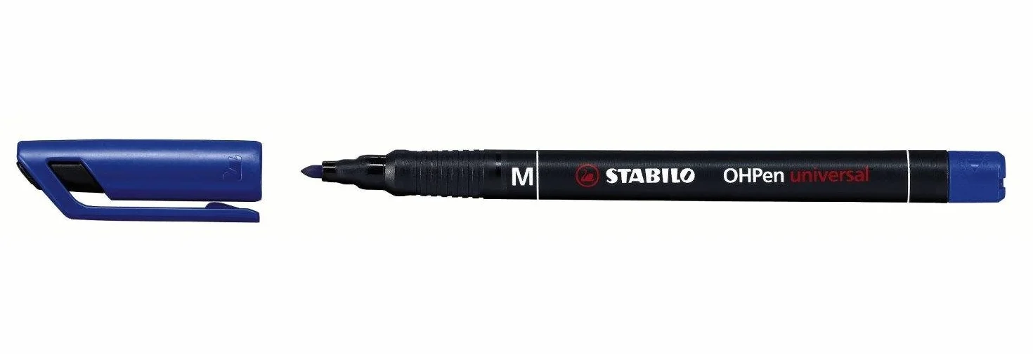 Foliopis permanentny - STABILO OHPen M jedna sztuka - kolor: niebieski