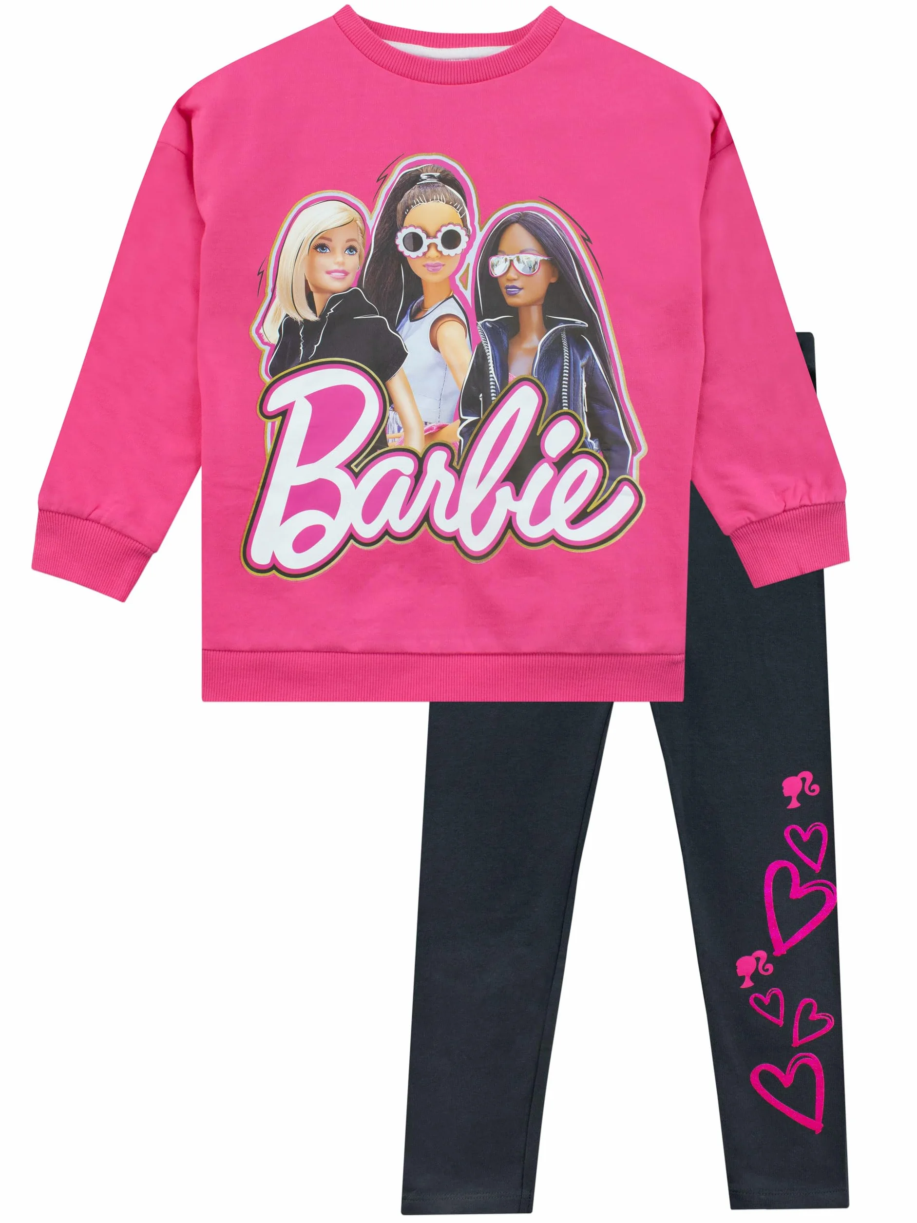 Zestaw bluzy i legginsów Barbie | Zestaw koordynacyjny | Stroje i zestawy ubrań dla dziewcząt | Wiek od 4 do 12 lat| Oficjalne gadżety Barbie