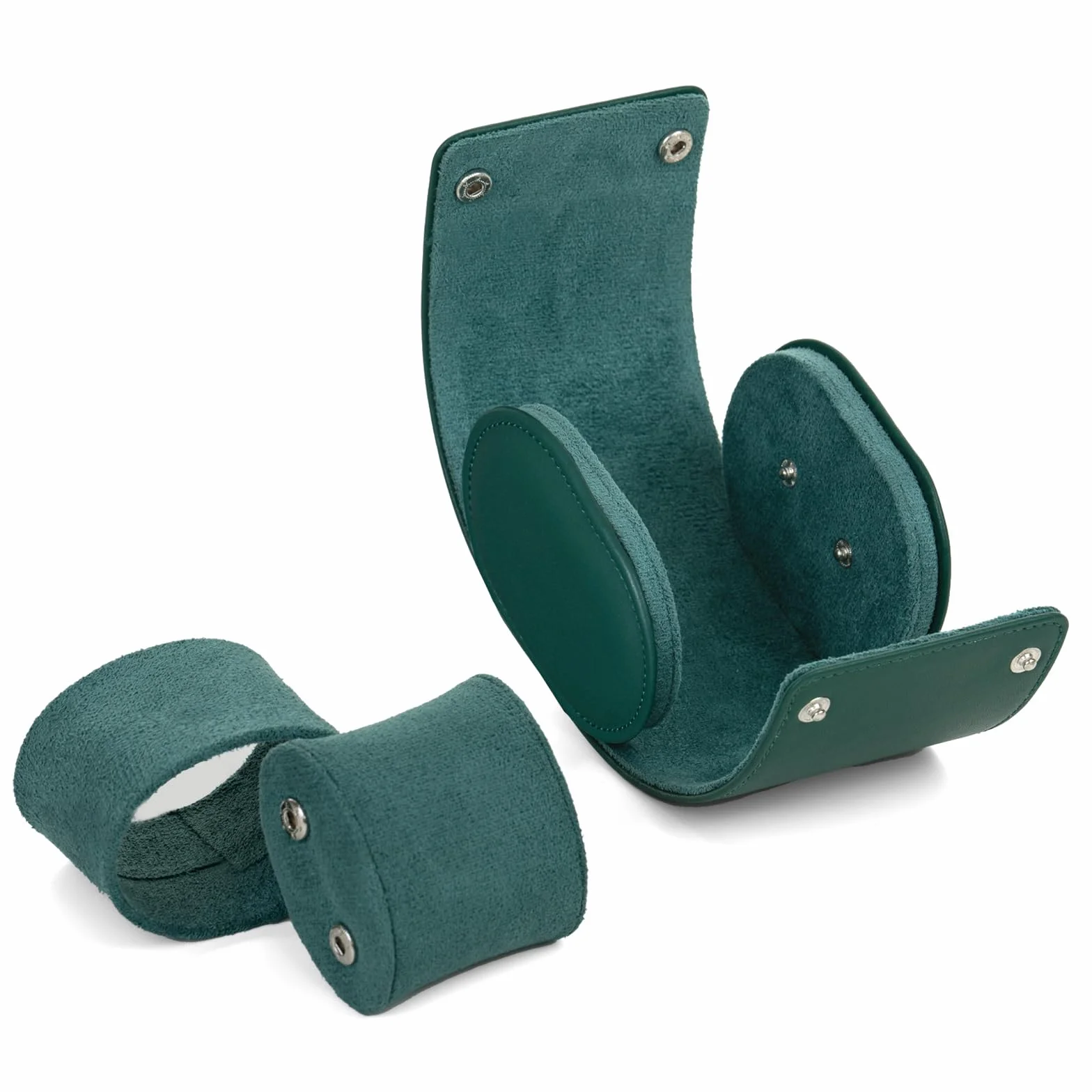 Etui podróżne na rolkę zegarka wykonane z prawdziwej skóry, 1 pudełko na zegarki, pasuje do wszystkich zegarków i smartwatchów poniżej 55 mm, organizer do przechowywania dla mężczyzn i kobiet (1W-GRL)