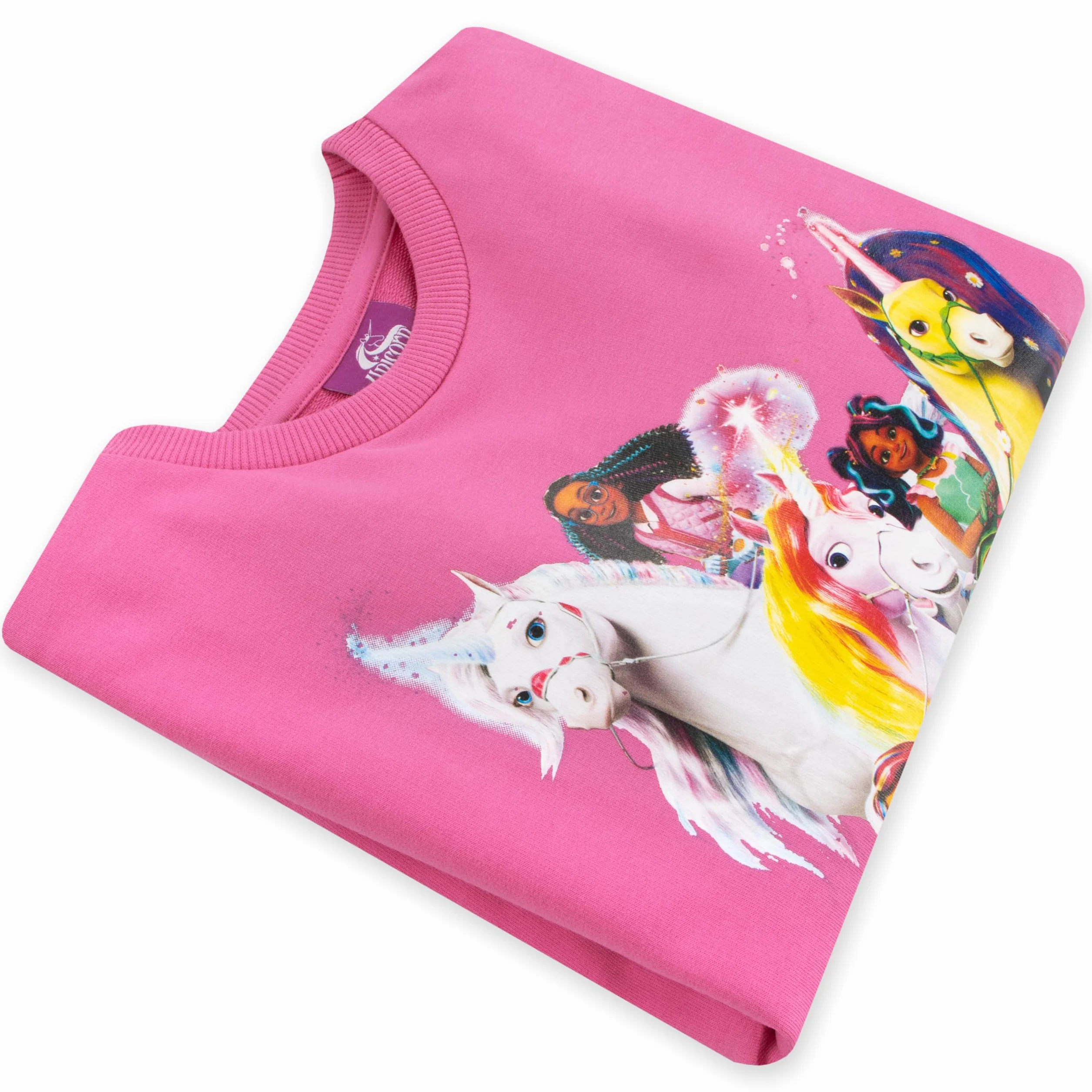 Bluza Dla Dziewcząt Z Akademii Jednorożców | Bluza Z Jednorożcem Dla Dziewcząt | Bluza Dla Dzieci Sophia I Wildstar | Różowy 152